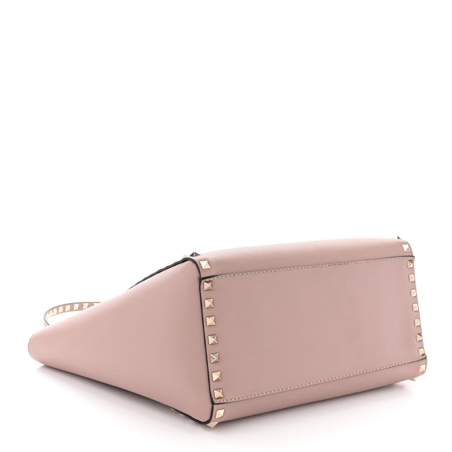 Vitello Rockstud Double Handle Tote Poudre