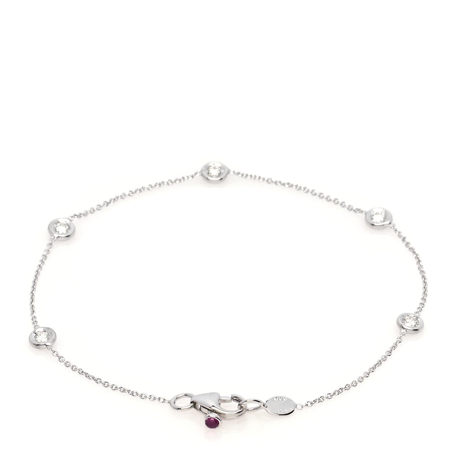 Roberto Coin 18K White Gold Diamond By the Inch Five Station Bracelet 3 of 5