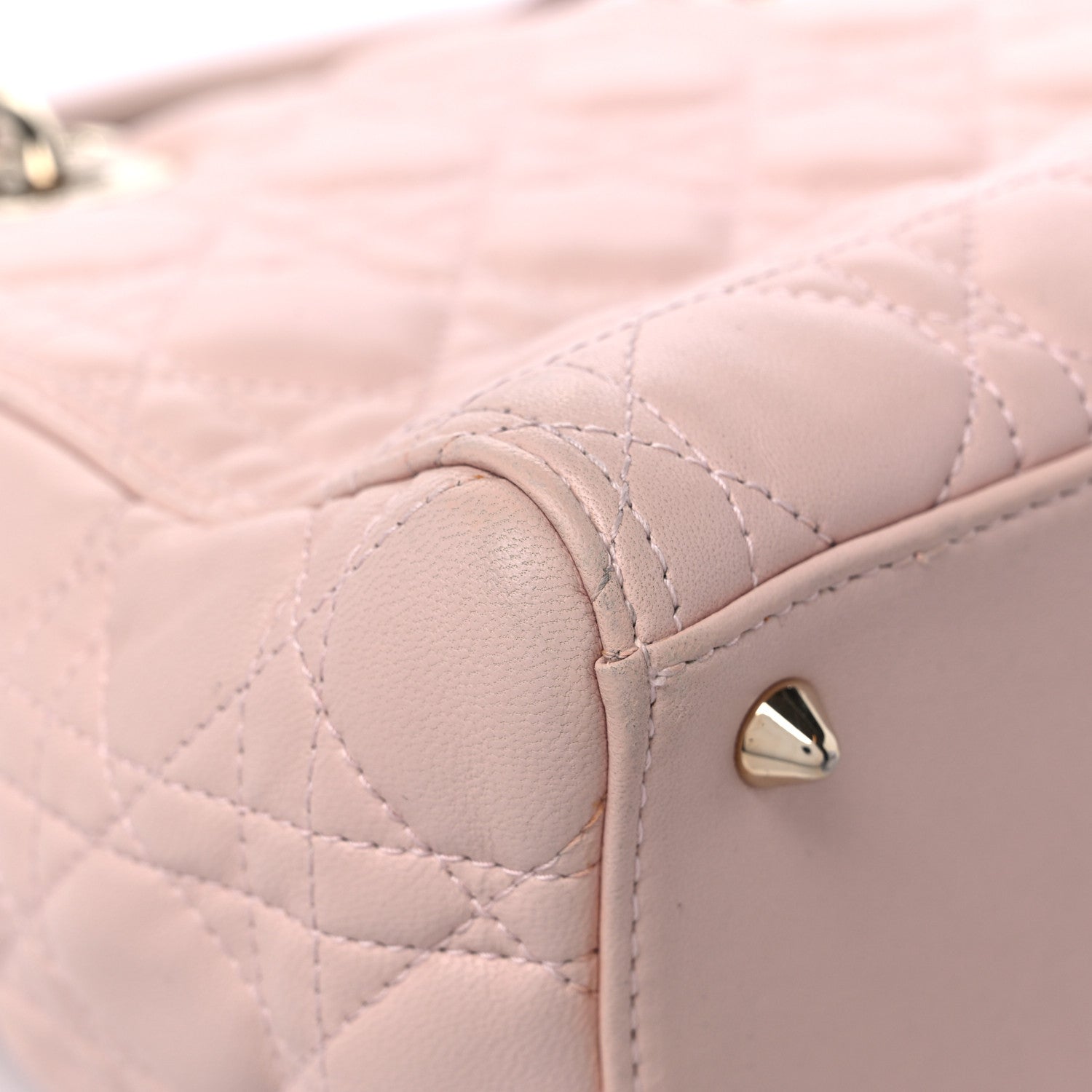 Christian Dior Lambskin Cannage Medium Lady Dior Rose Poudre 10 of 17