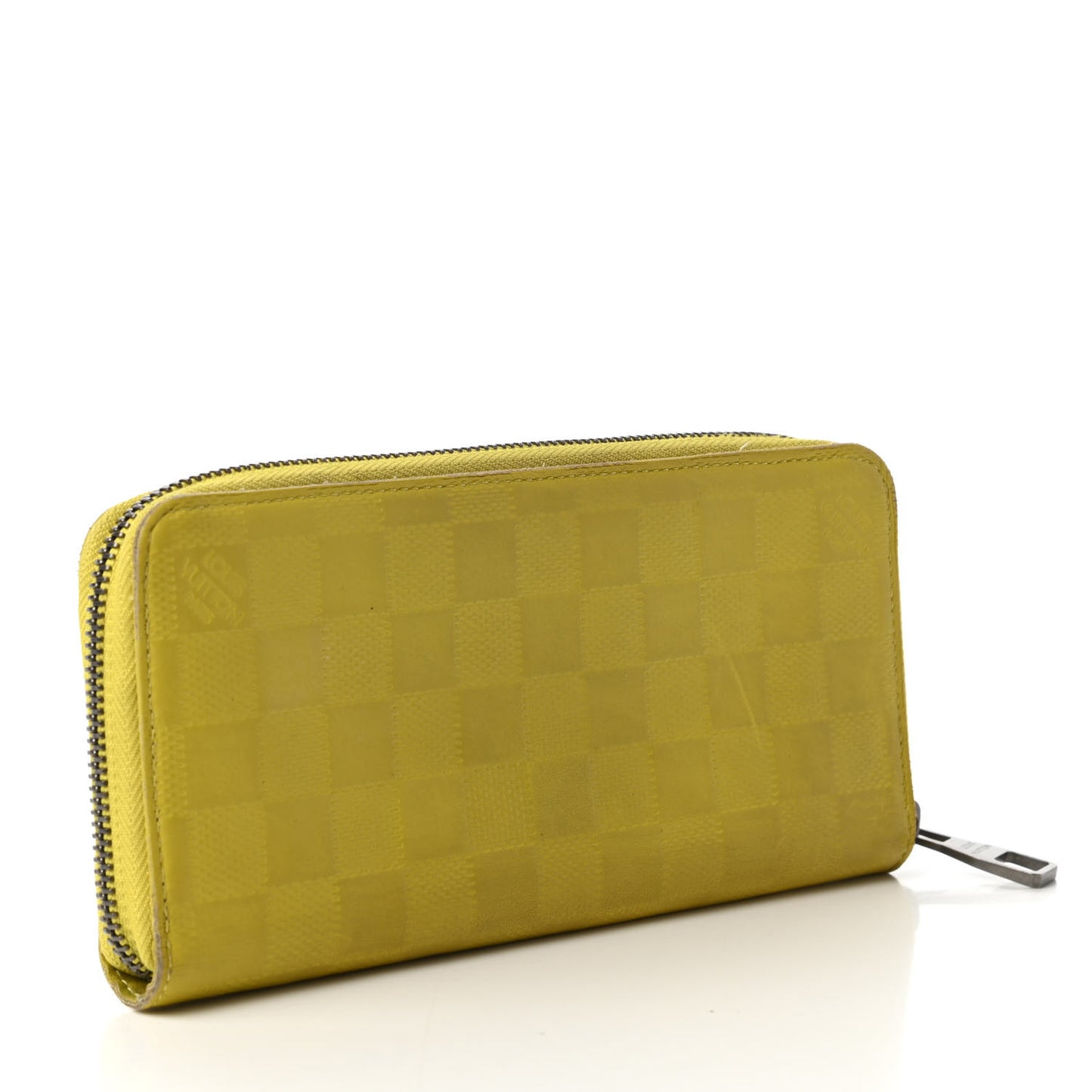 Damier Infini Zippy Vertical Wallet Vert Acide