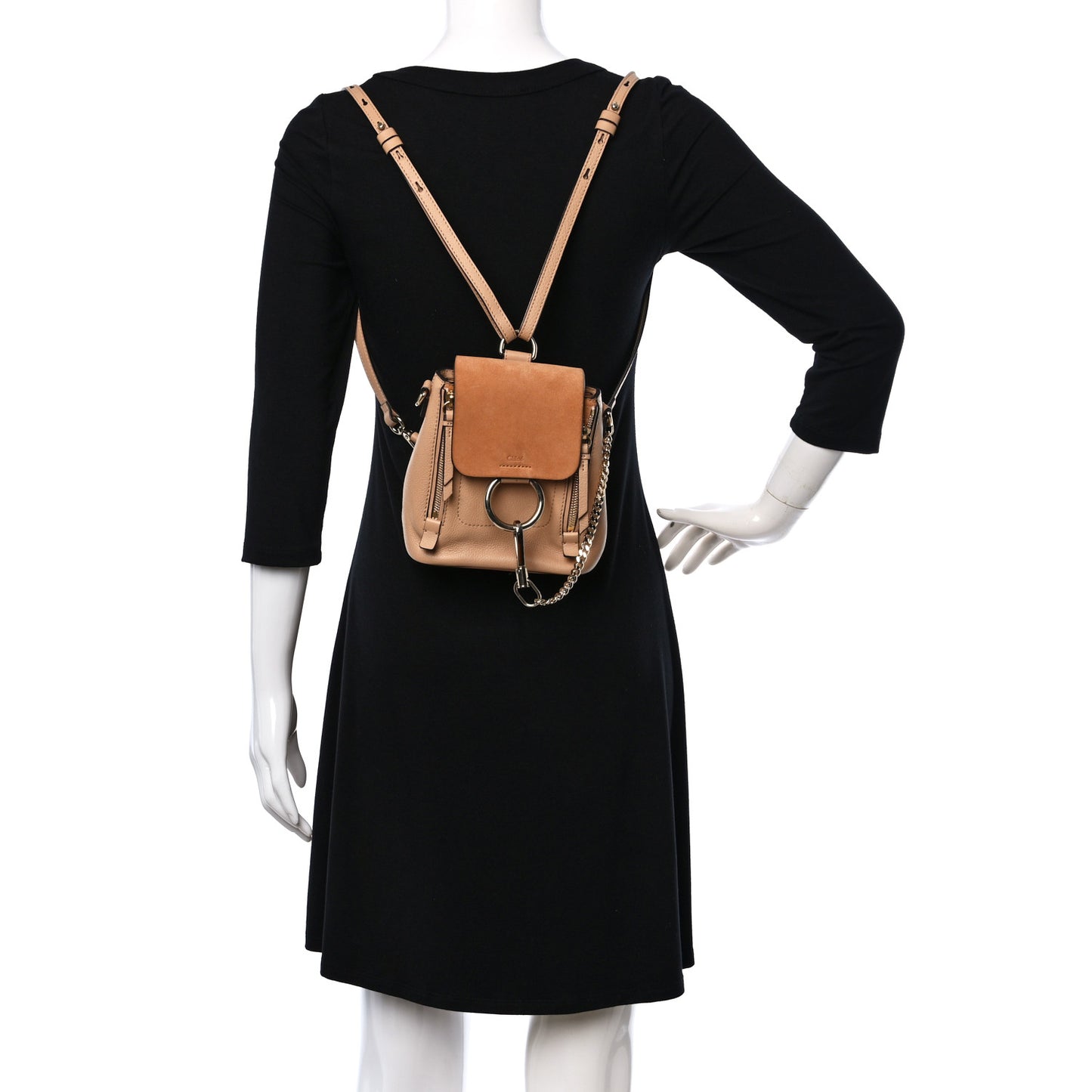 Suede Calfskin Mini Faye Backpack Blush Nude