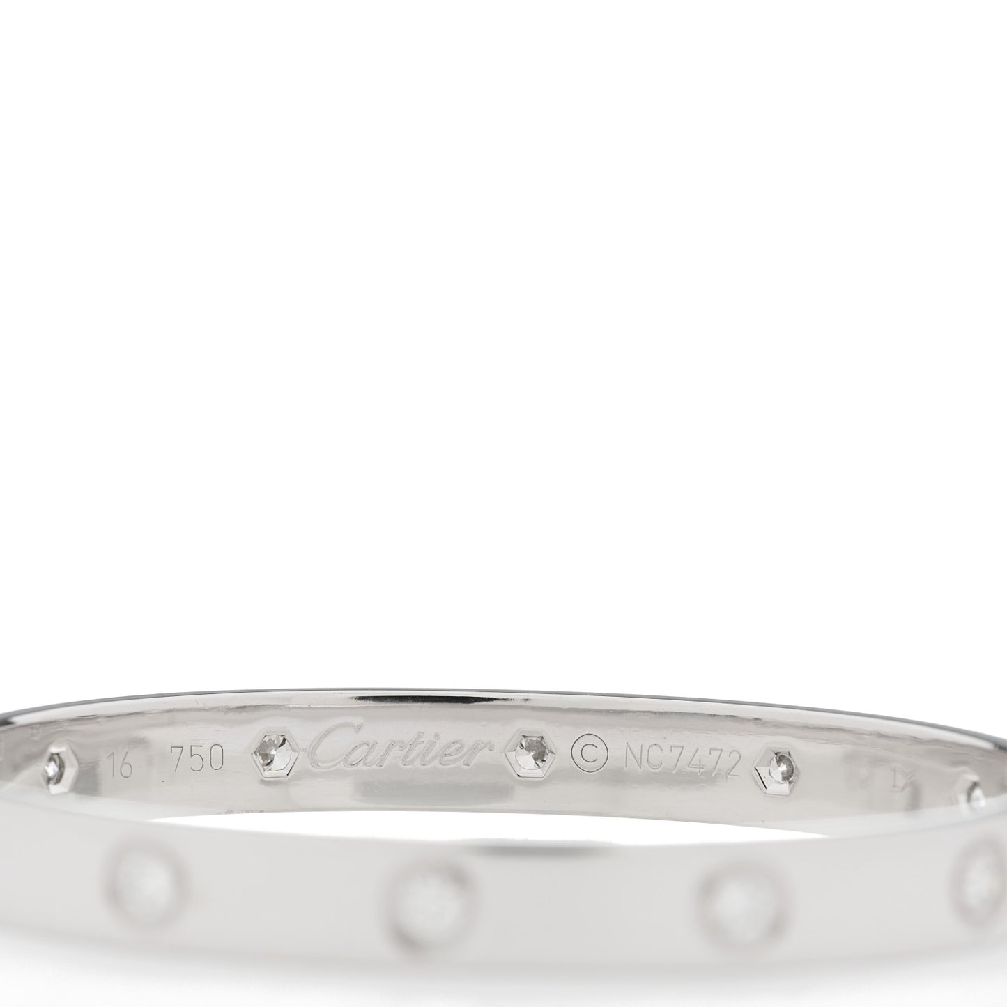 18K White Gold 10 Diamond LOVE Bracelet 16