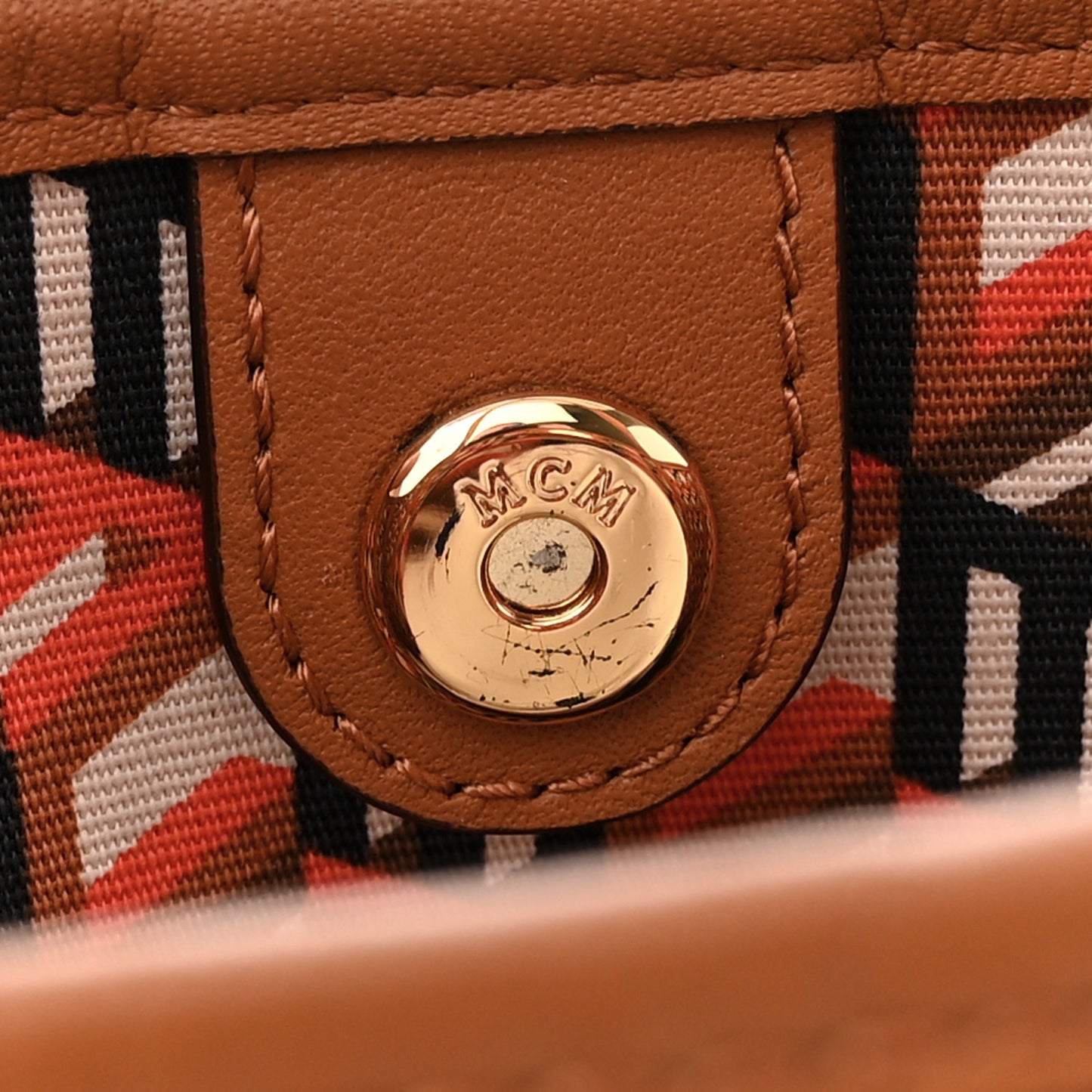 Visetos Mini Liz Reversible Shopper Tote Cognac