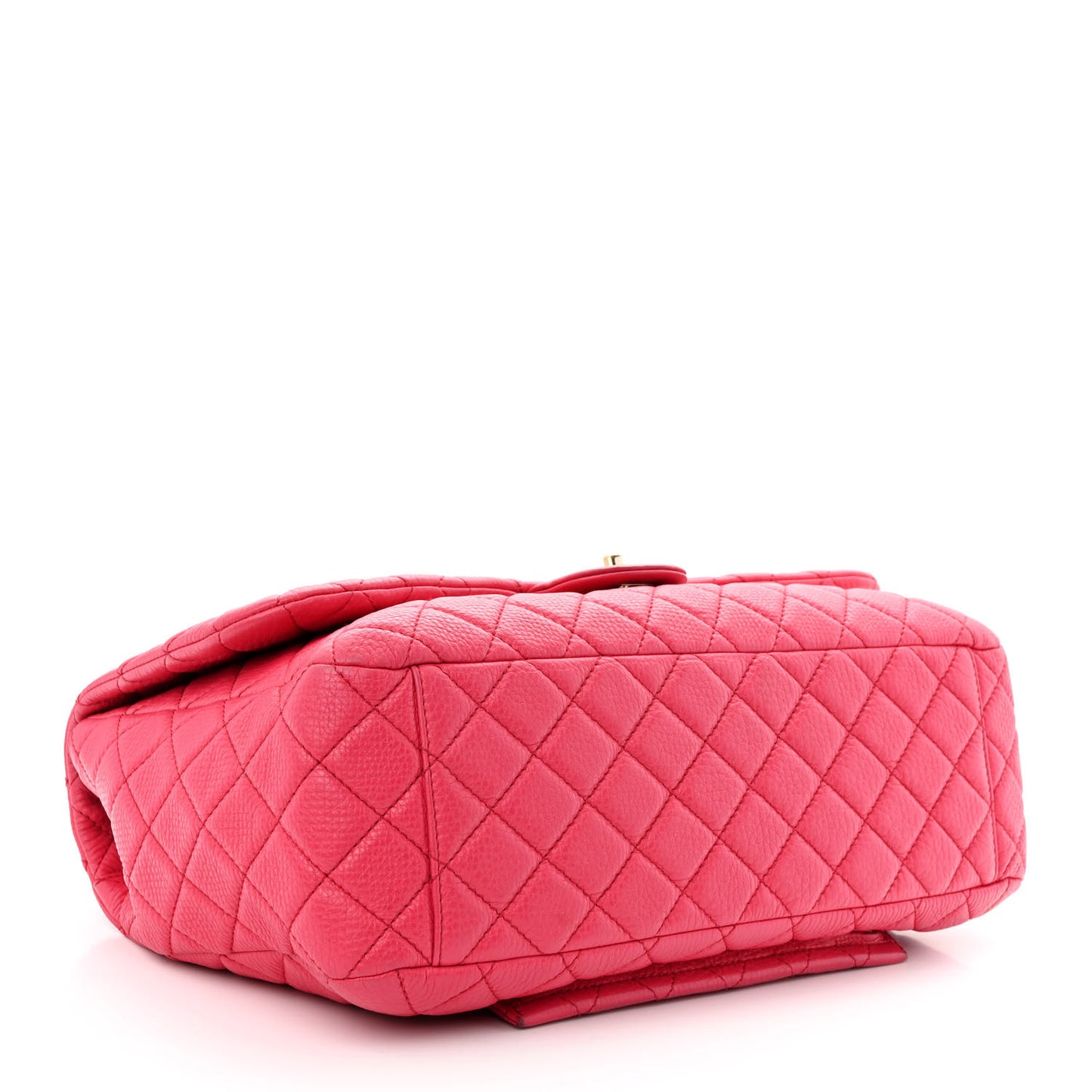 Calfskin Quilted Small XXL Travel Flap Bag Dark Pink