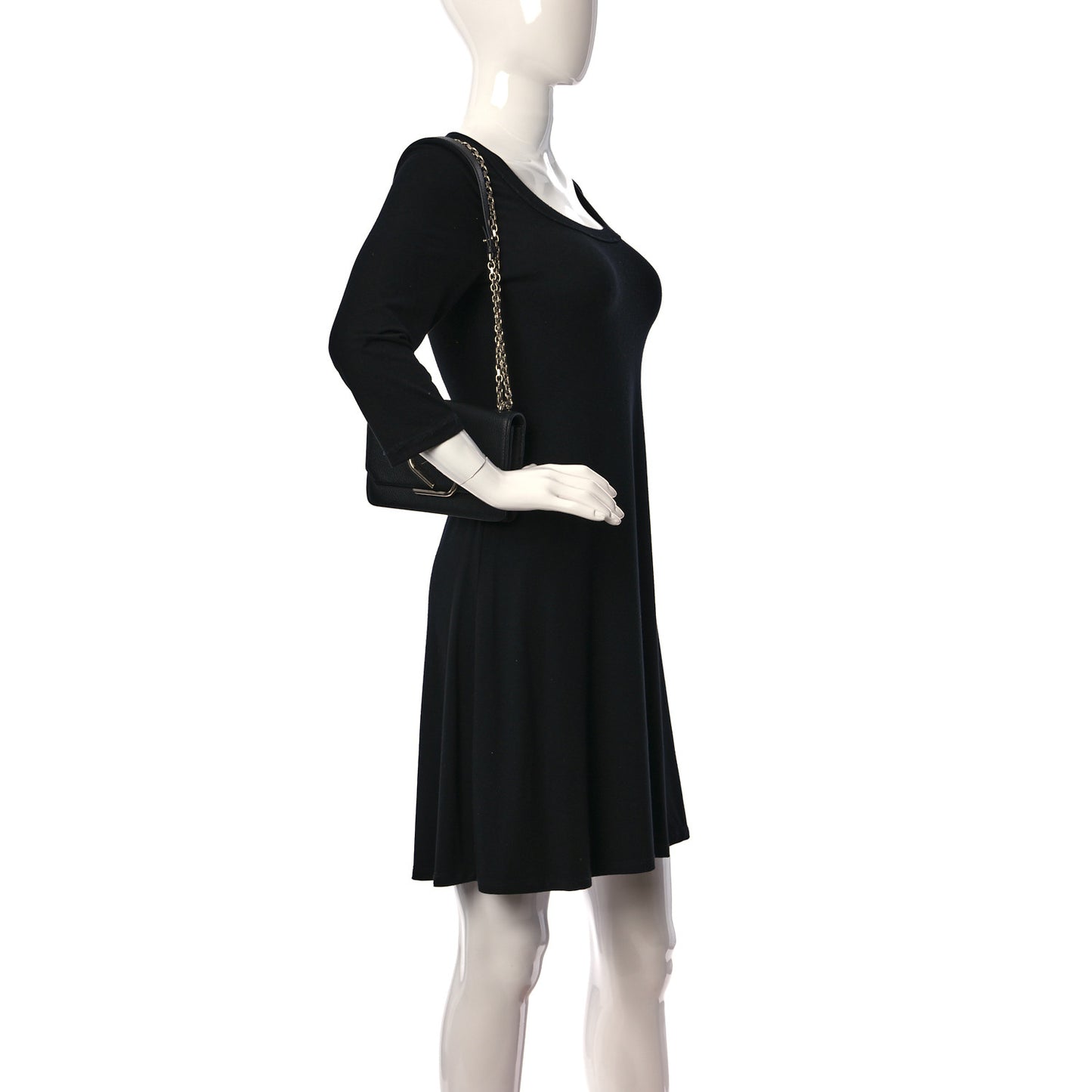 Calfskin Alix Soft Flap Clutch Black