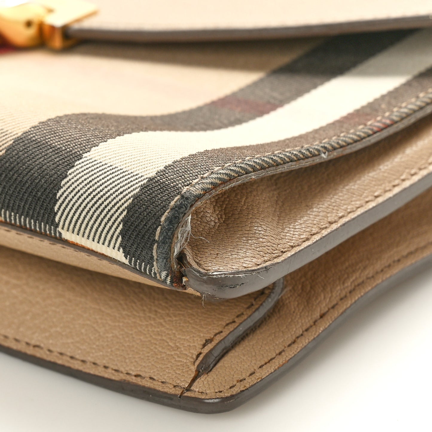 Derby Calfskin House Check Small Macken Crossbody Bag Light Beige