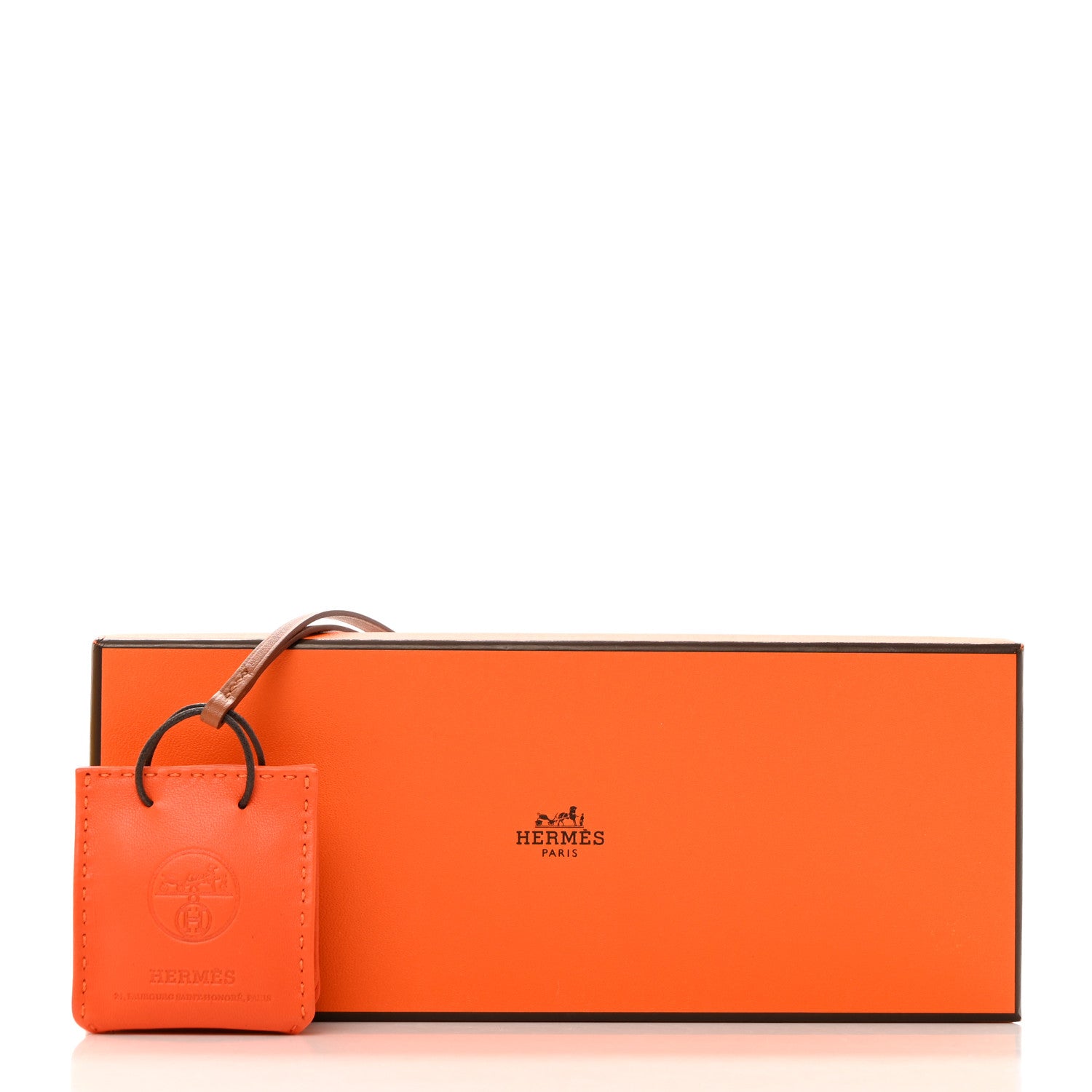 Hermes Milo Lambskin Swift Shopping Bag Charm Feu Gold 7 of 7