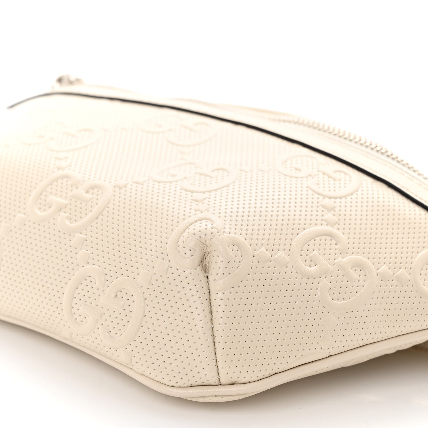 Gucci Calfskin GG Tennis Embossed Belt Bag Mystic White 10 of 10