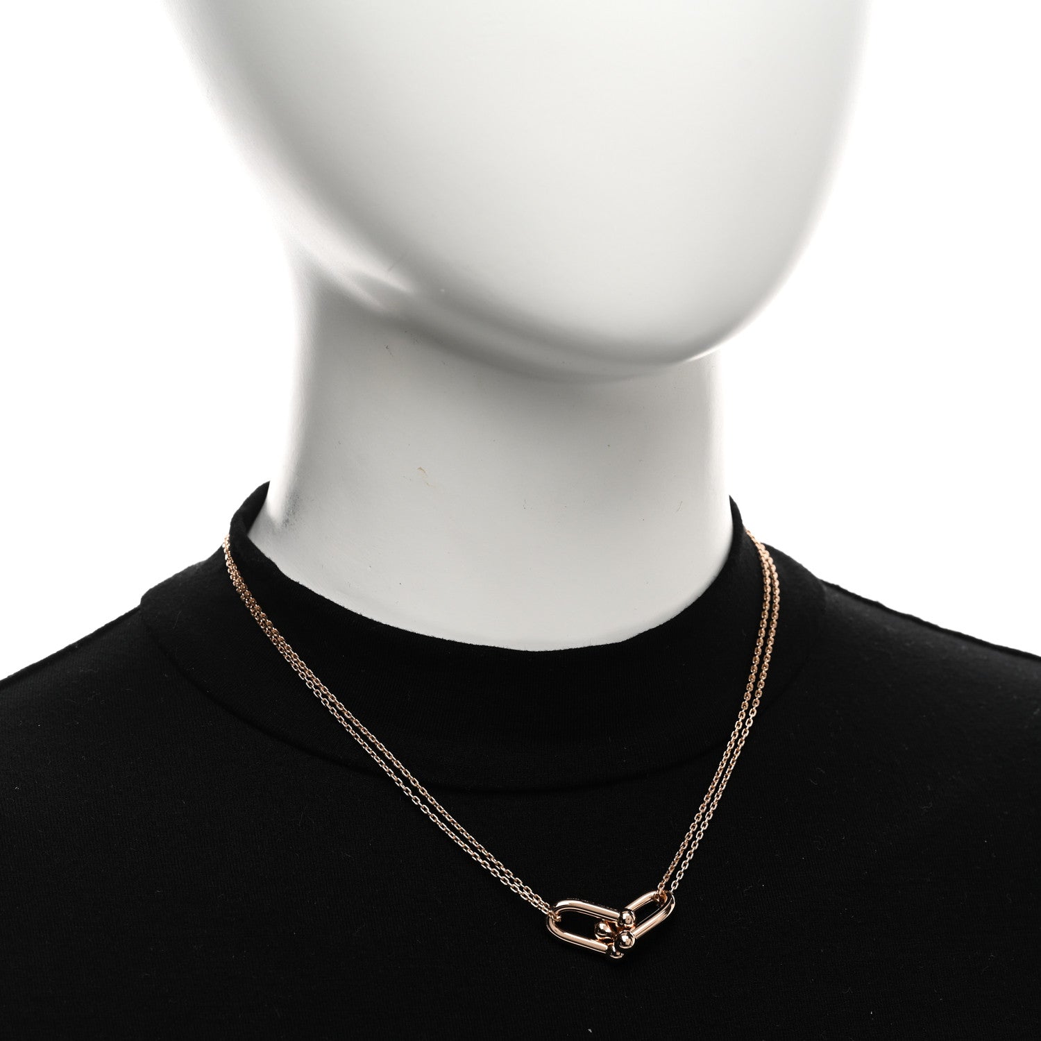 Tiffany 18K Rose Gold HardWear Double Link Pendant Necklace 2 of 5