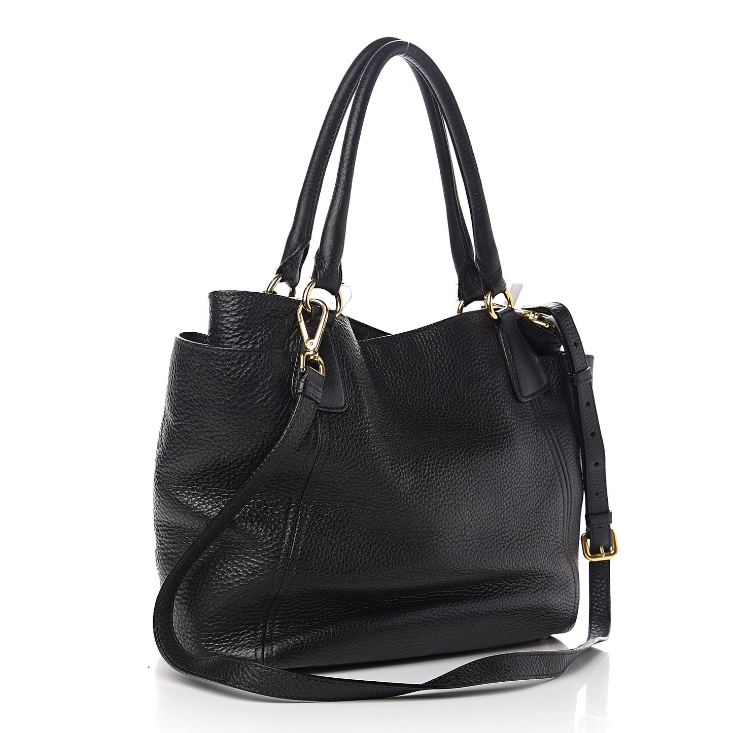 Vitello Daino Side Pocket Tote Black