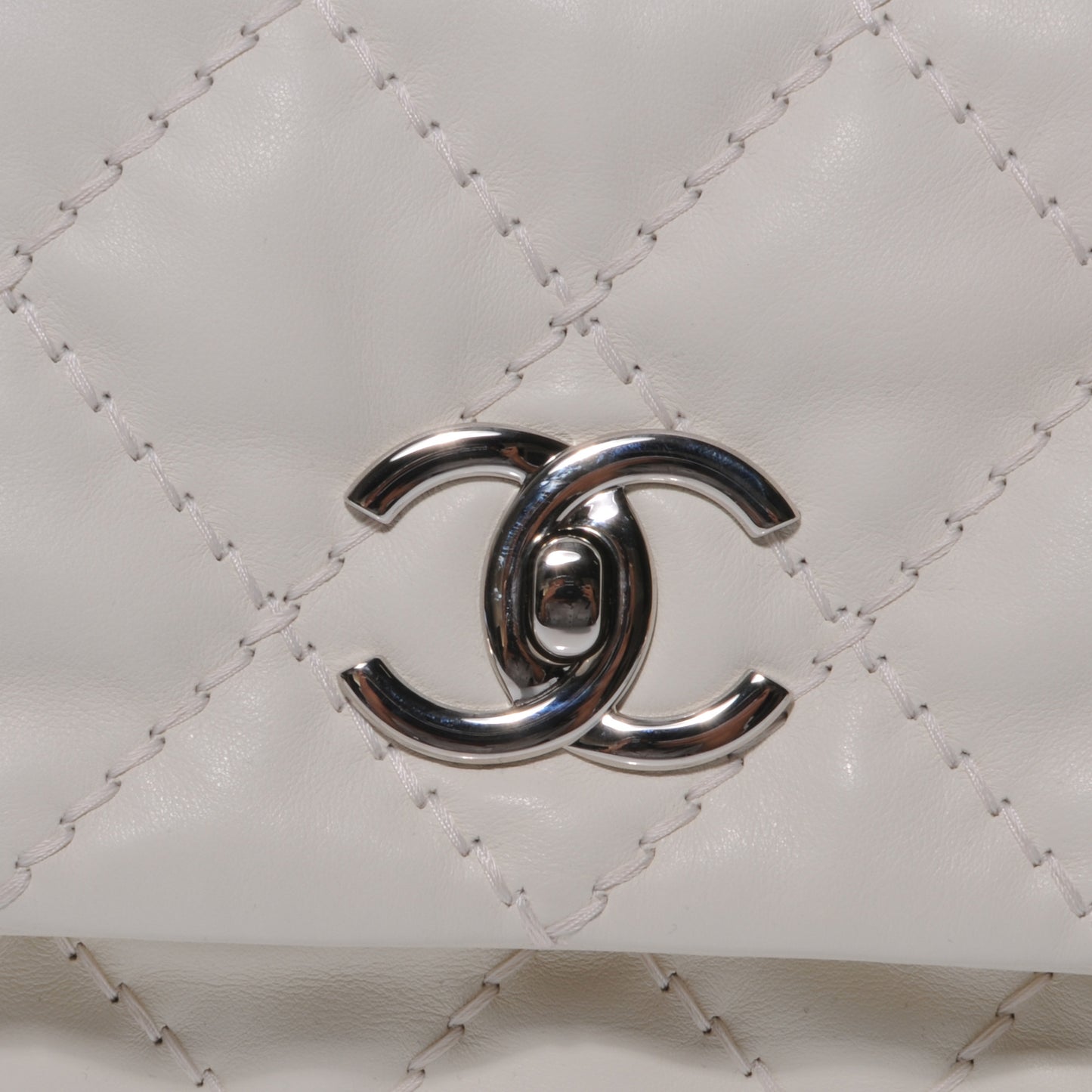 Calfskin Love Me Tender Flap Dark White