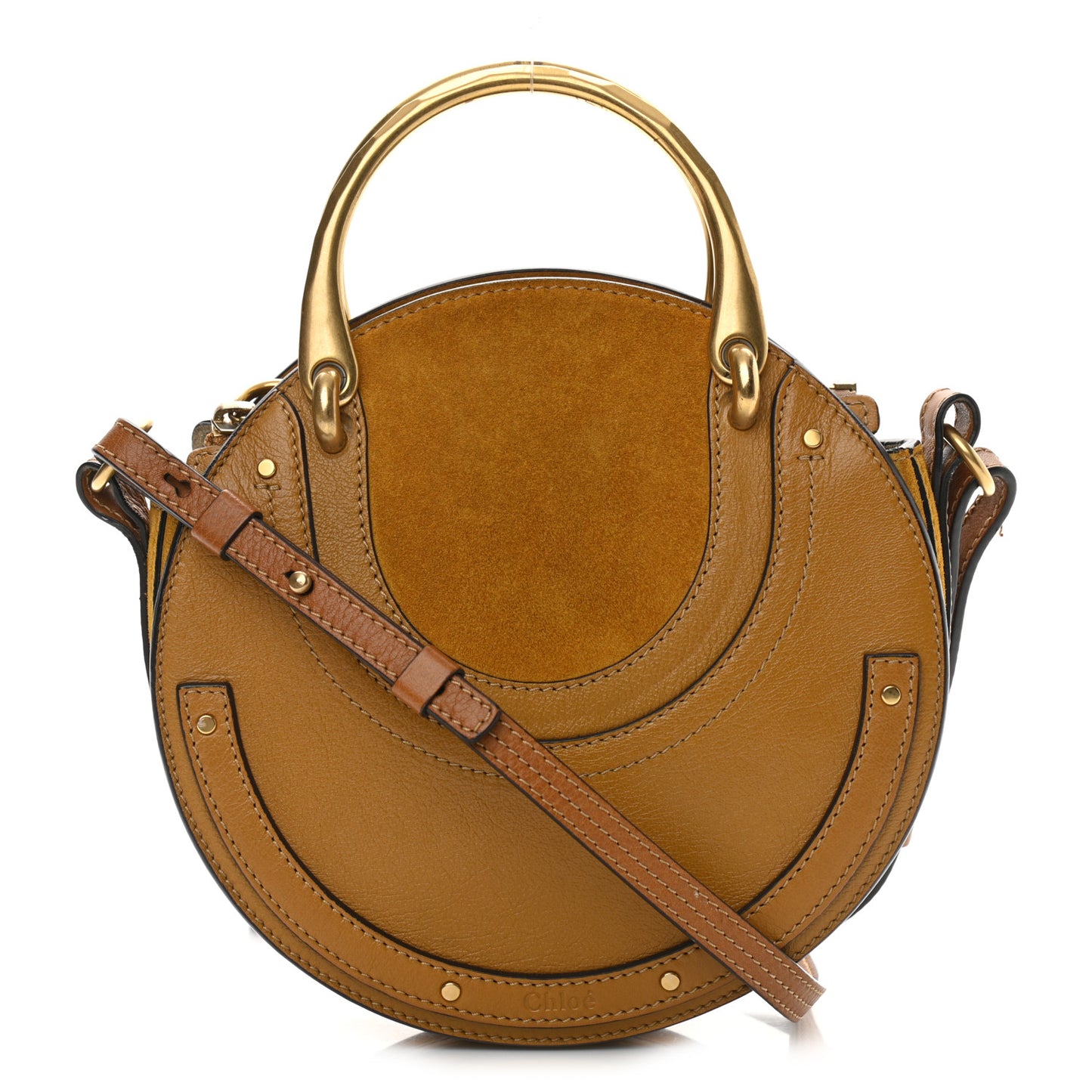 Calfskin Suede Small Pixie Bag Mustard Brown