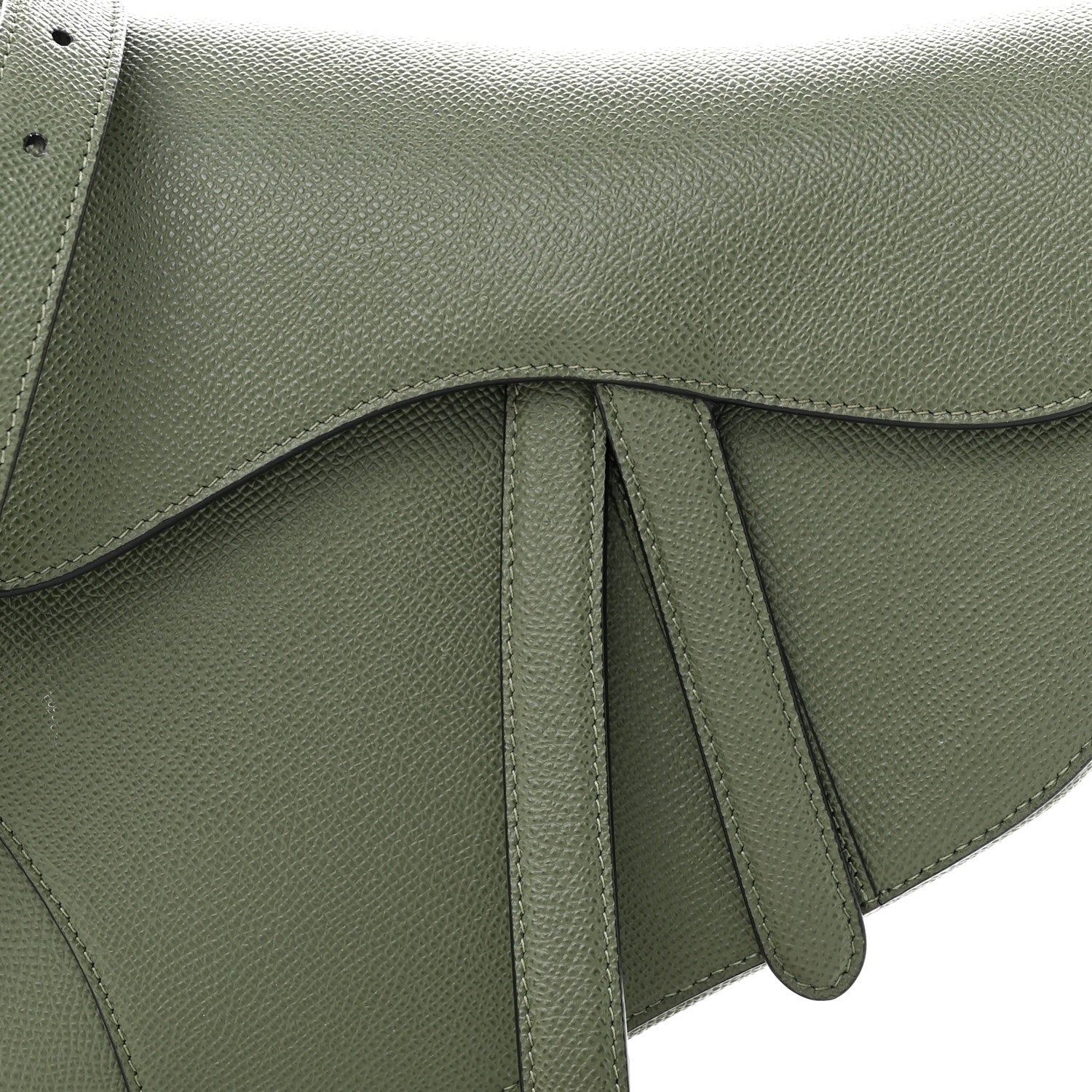 Christian Dior Grained Calfskin Saddle Bag With Strap Sage 8 of 14