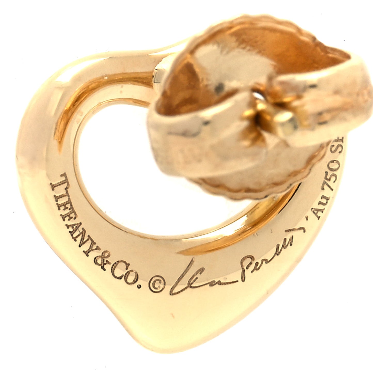 18K Yellow Gold 11mm Elsa Peretti Open Heart Earrings