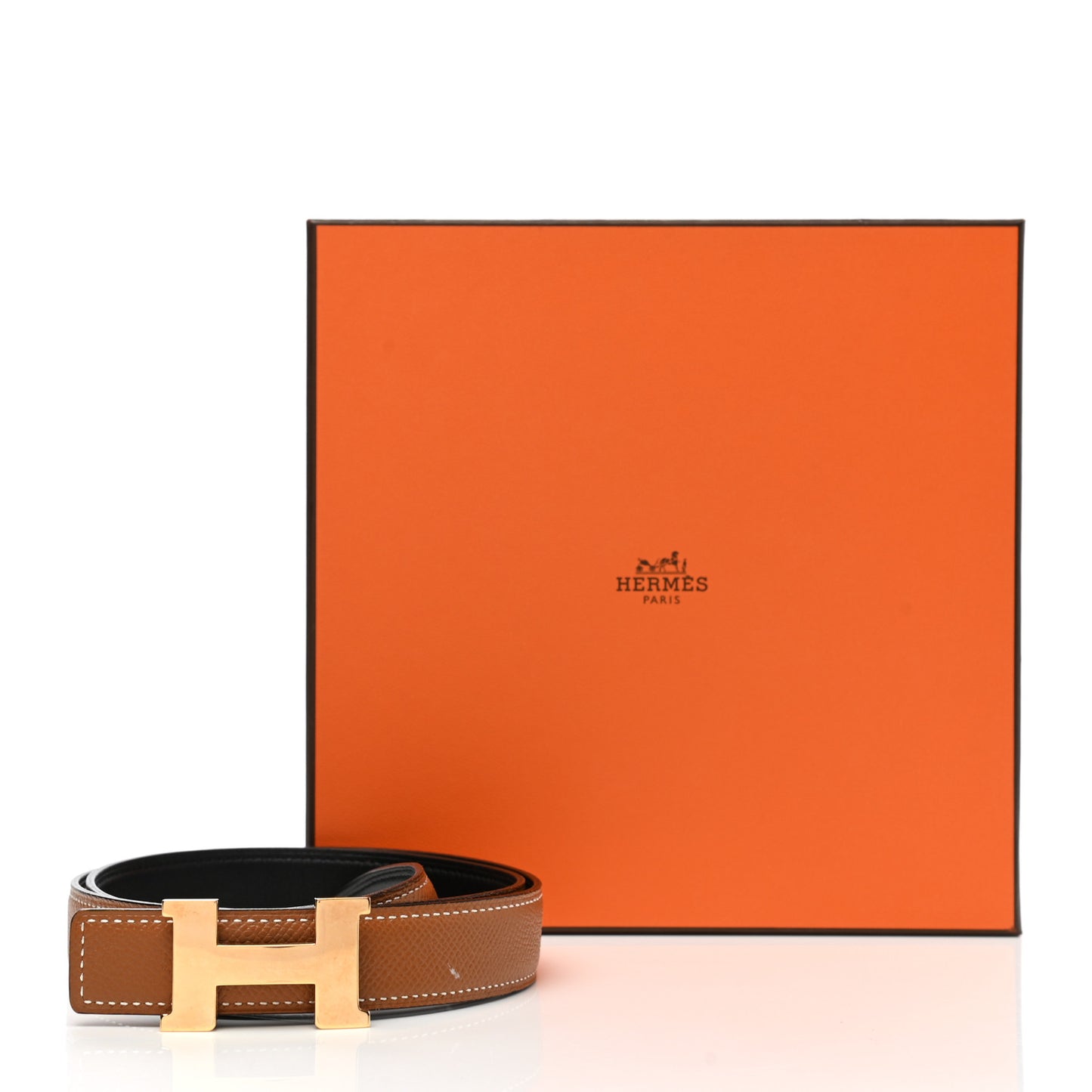 Swift Epsom 24mm Mini Constance H Belt 75 Black Gold