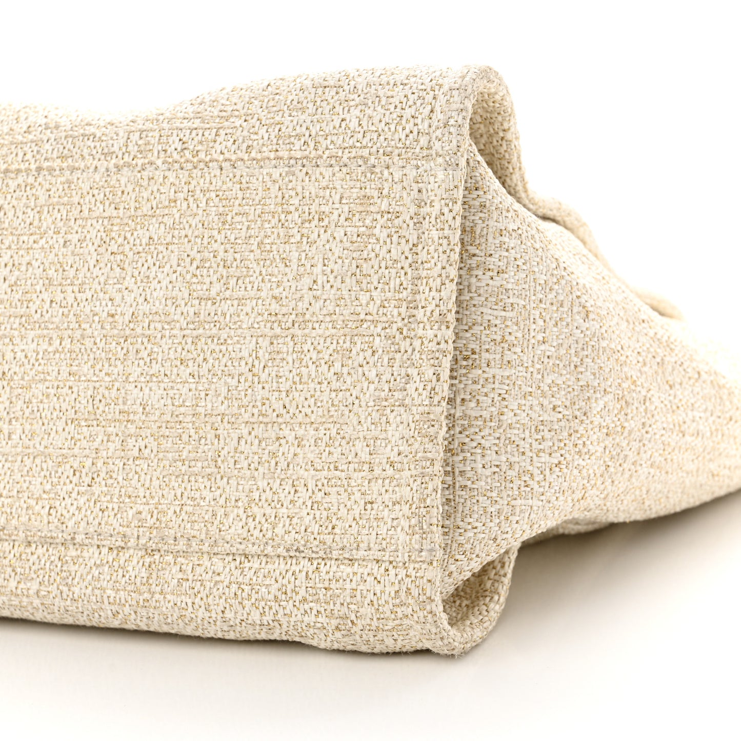 Lurex Boucle Medium Deauville Tote White