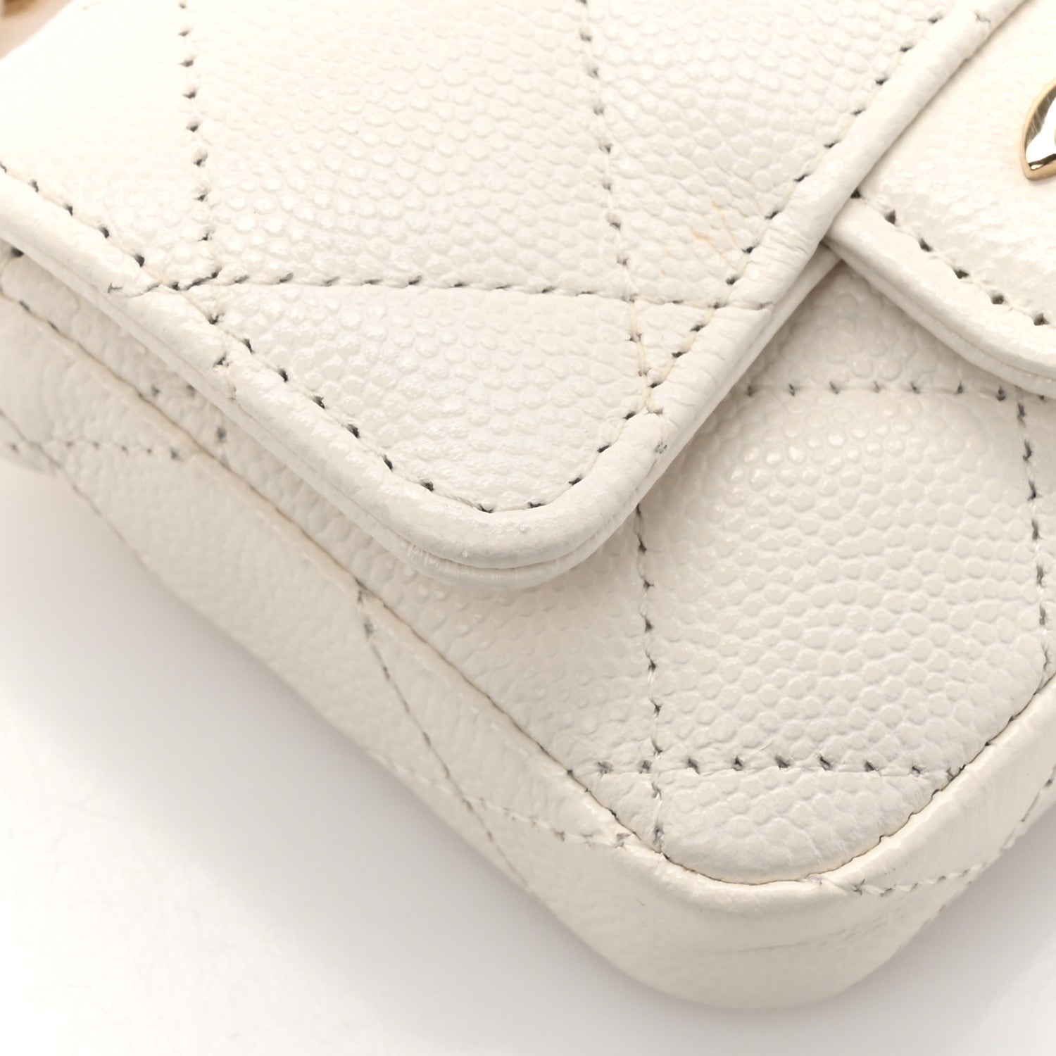 Chanel Caviar Quilted Mini Chain Belt Bag White 13 of 14