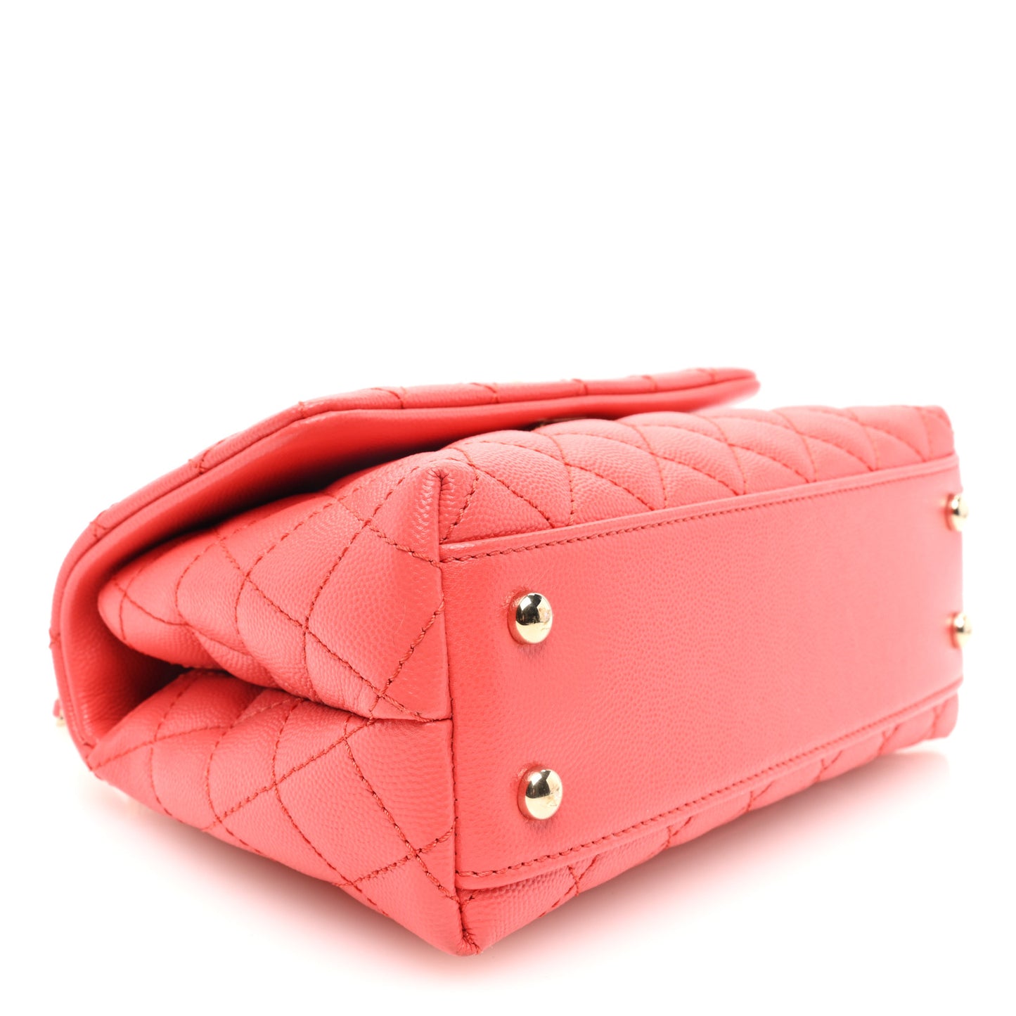 Caviar Quilted Mini Coco Handle Flap Red