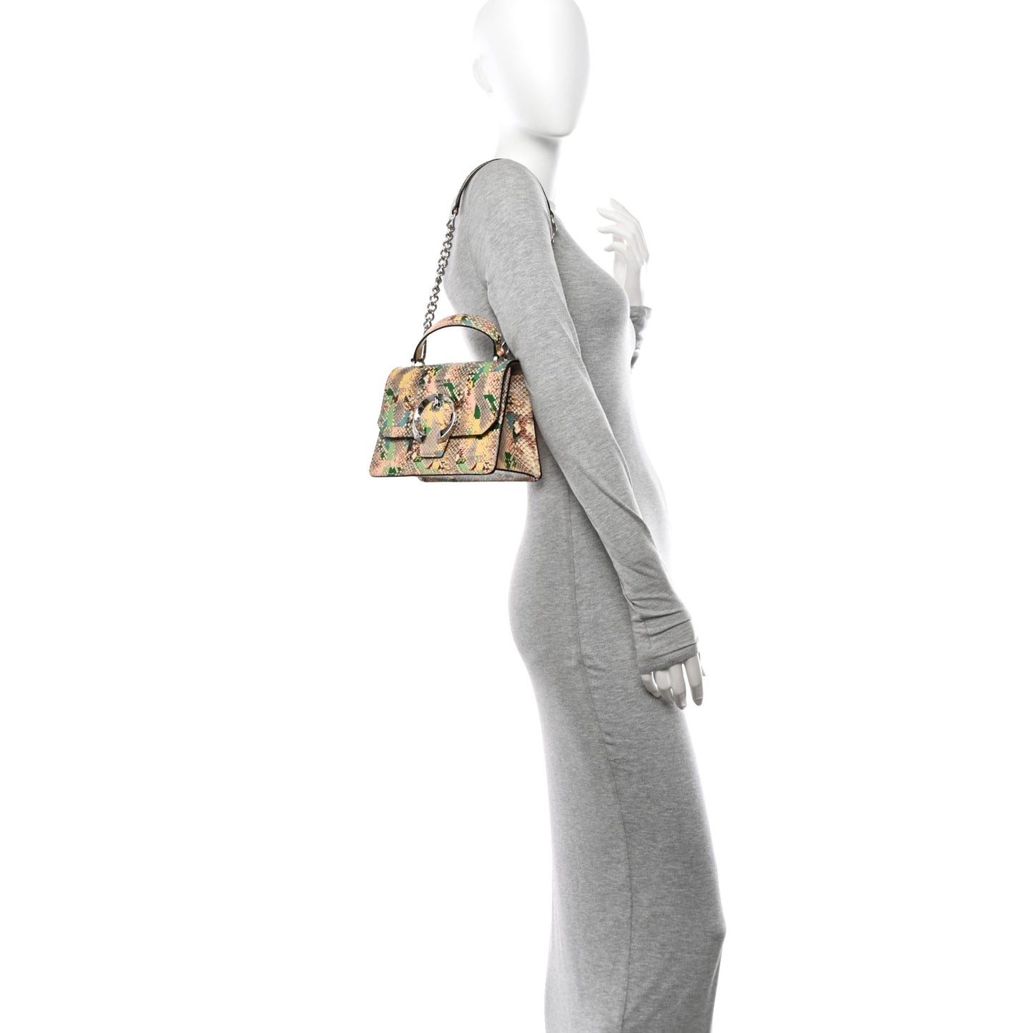 Elaphe Snakeskin Madeline Crossbody Satchel Rainbow