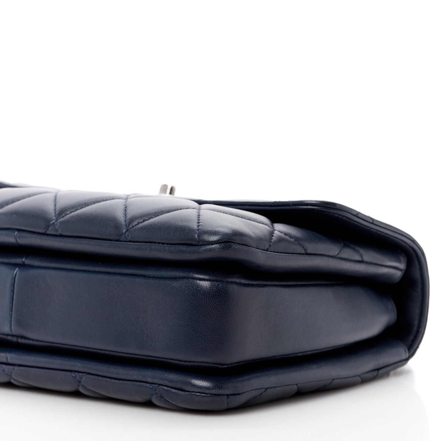 Lambskin Quilted Small Trendy CC Dual Handle Flap Bag Navy