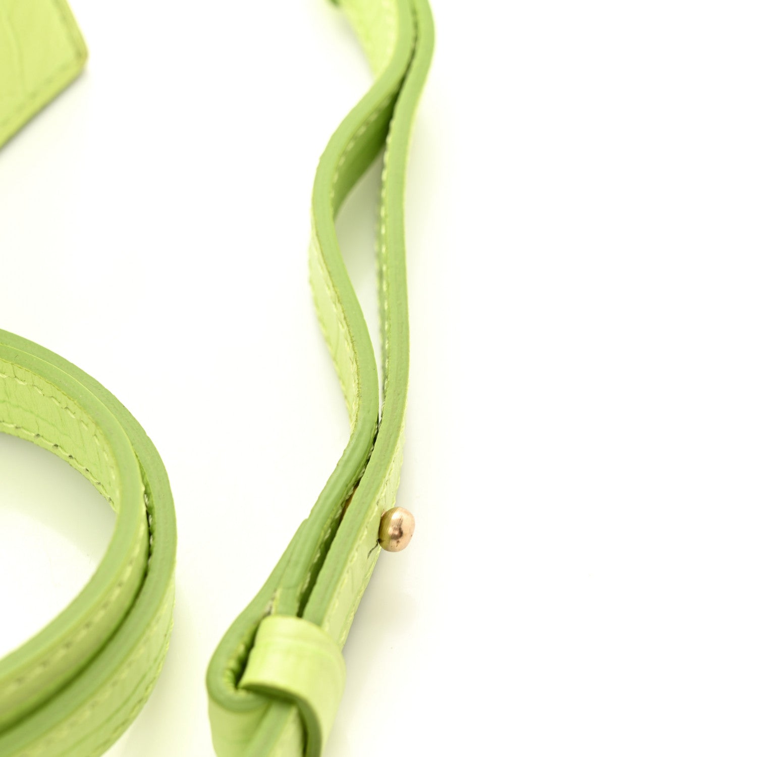 Jacquemus Calfskin Crocodile Embossed Le Chiquito Moyen Light Green 12 of 17