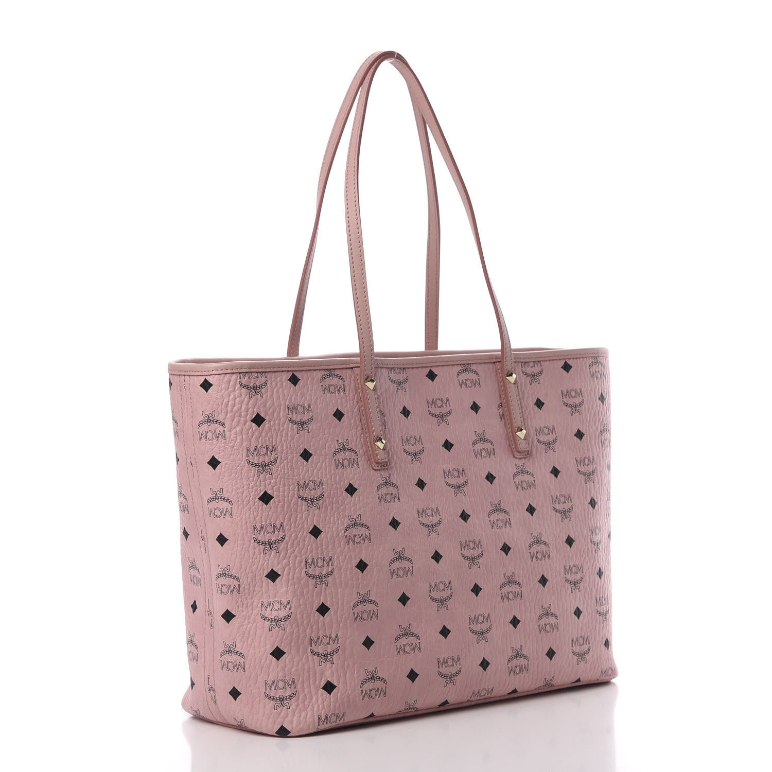MCM Visetos Medium Anya Shopper Tote Soft Pink 3 of 10