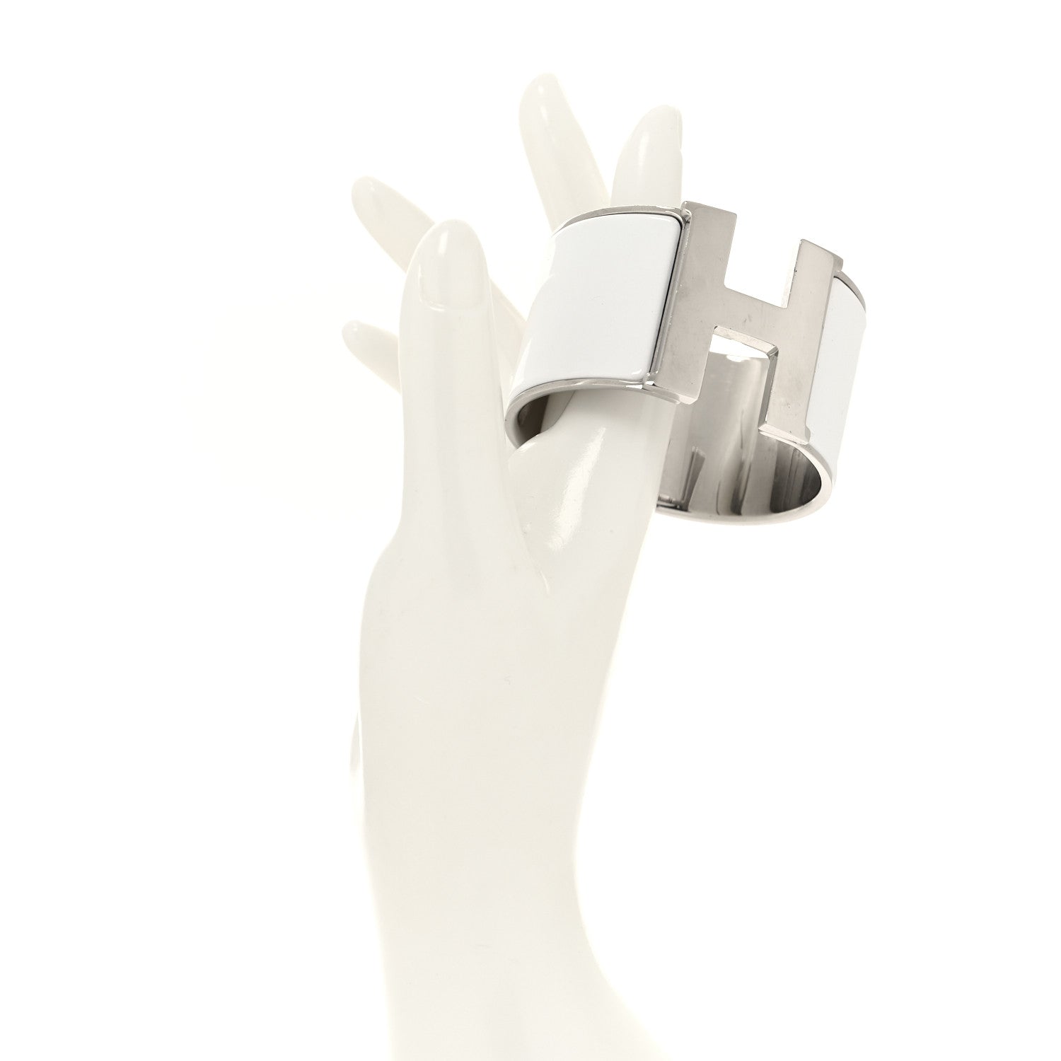 Hermes Enamel Extra Wide Clic Clac H Bracelet PM White 2 of 6