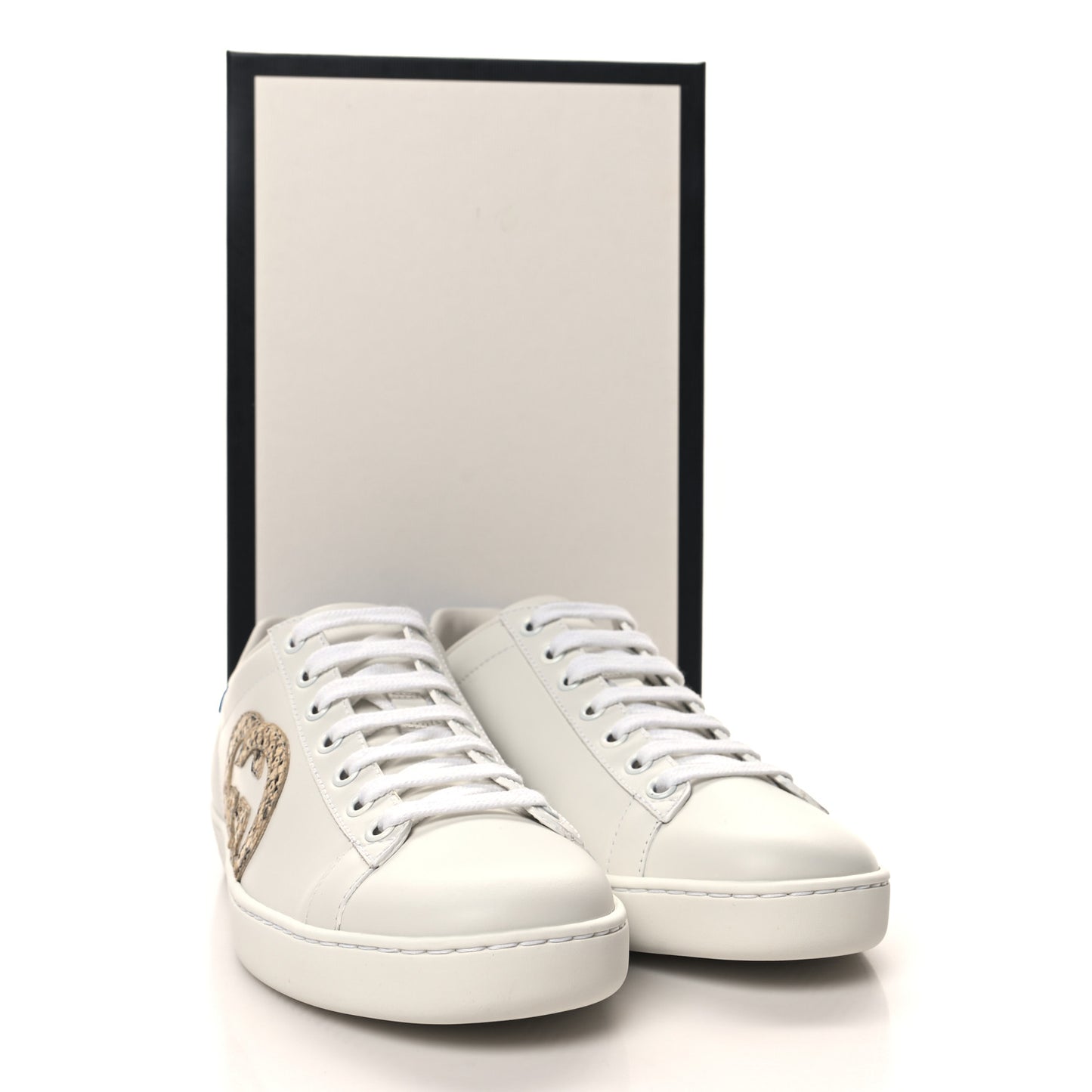 Calfskin Miro Soft Snakeskin Womens Ace Sneakers 36.5 White