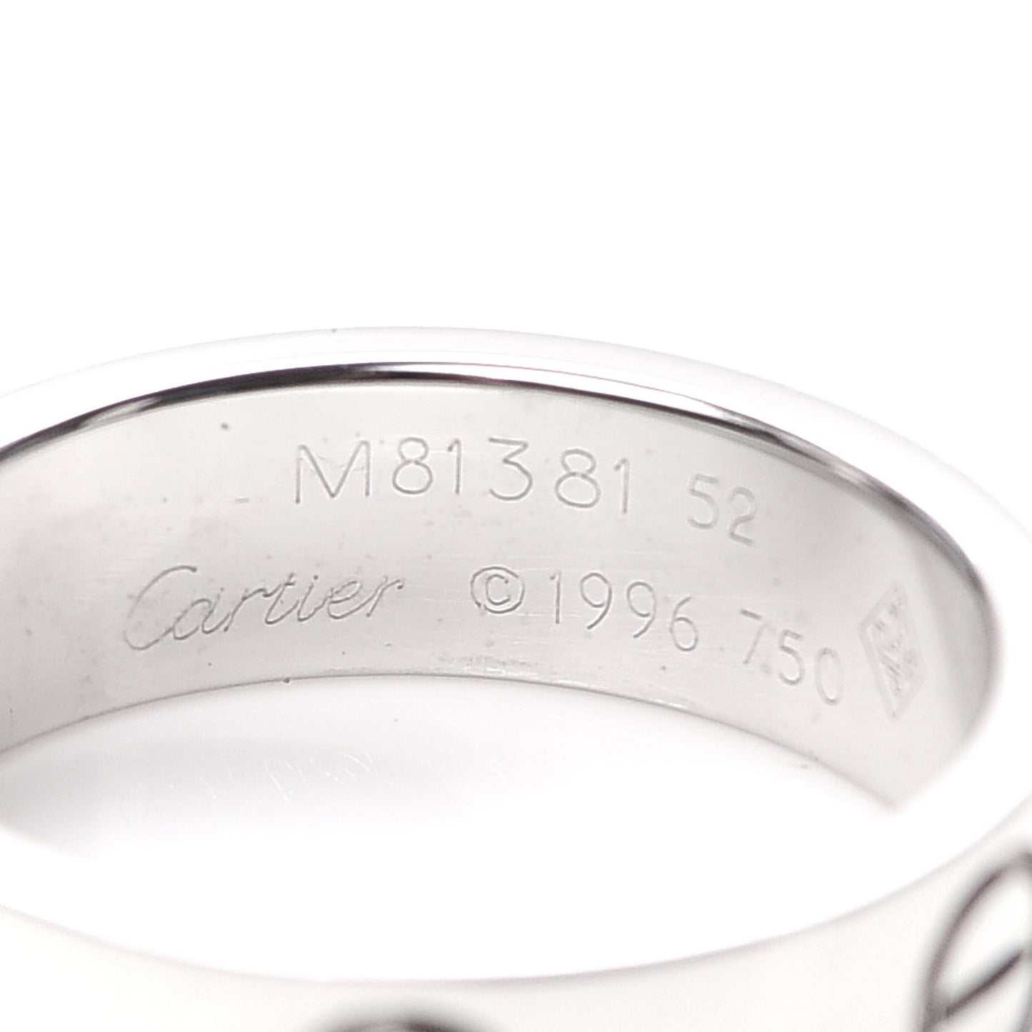 18K White Gold 5.5mm LOVE Ring 52 6