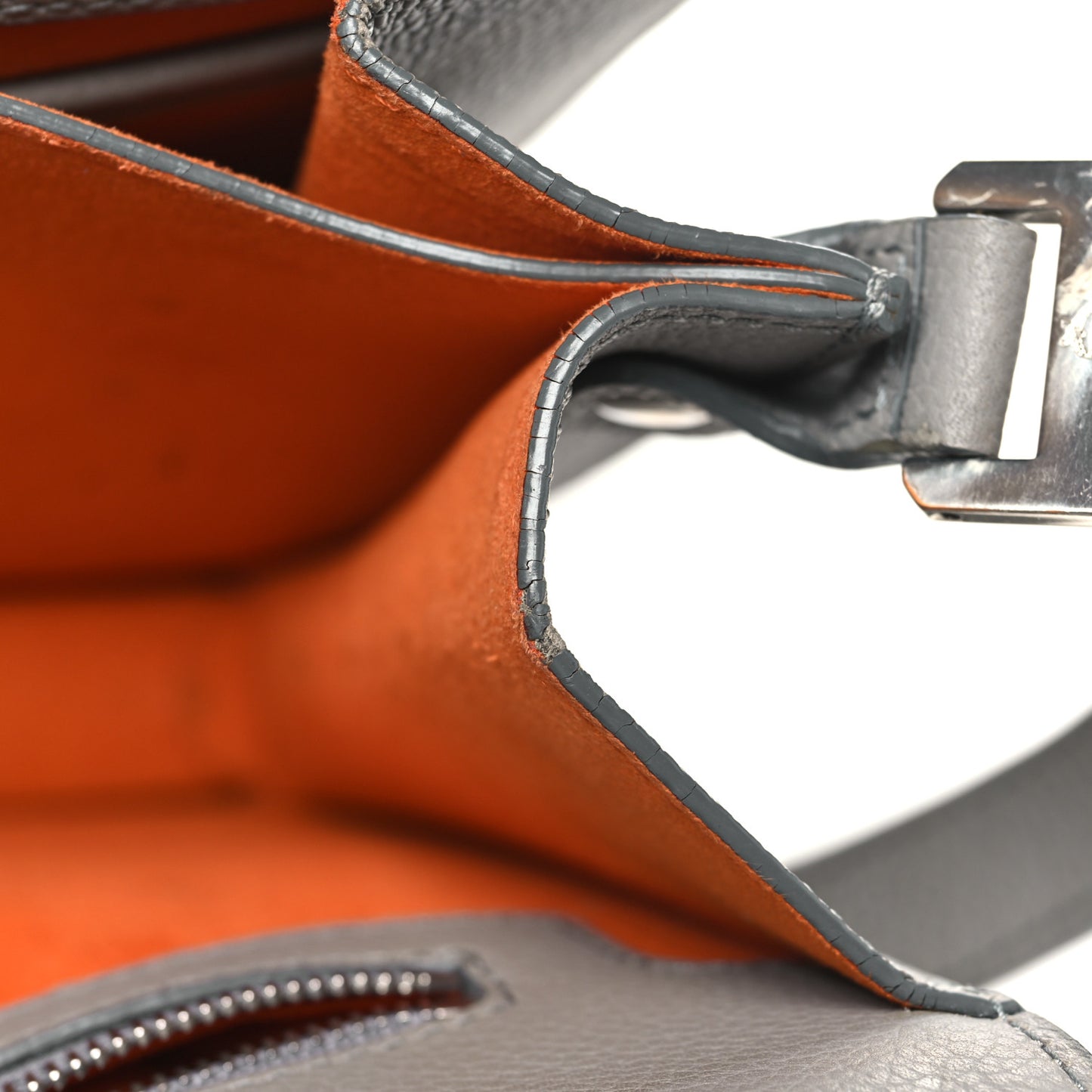 Grained Calfskin Patricia Park Avenue Crossbody Bag Arch Grey