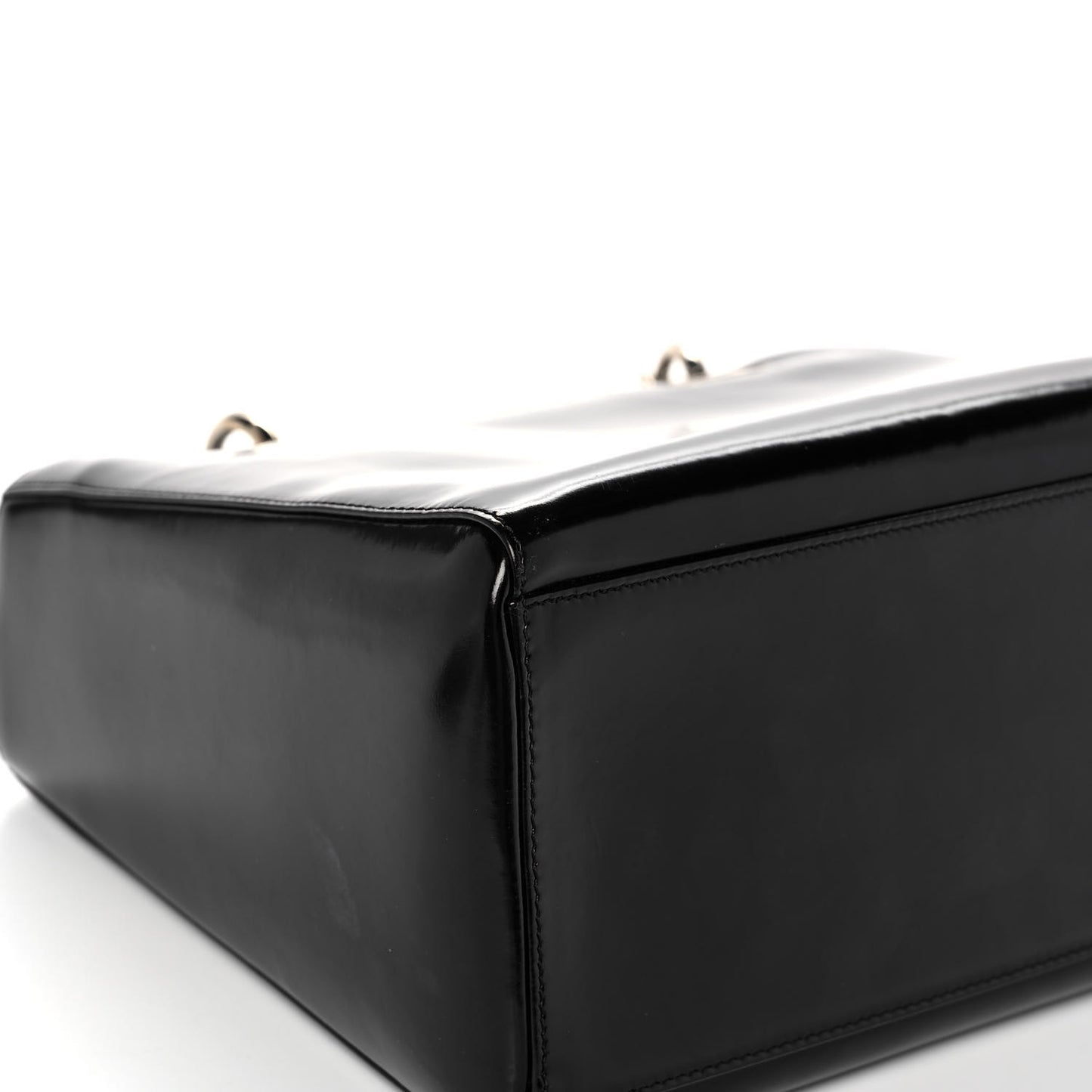 Glazed Calfskin Medium Lady Dior Black