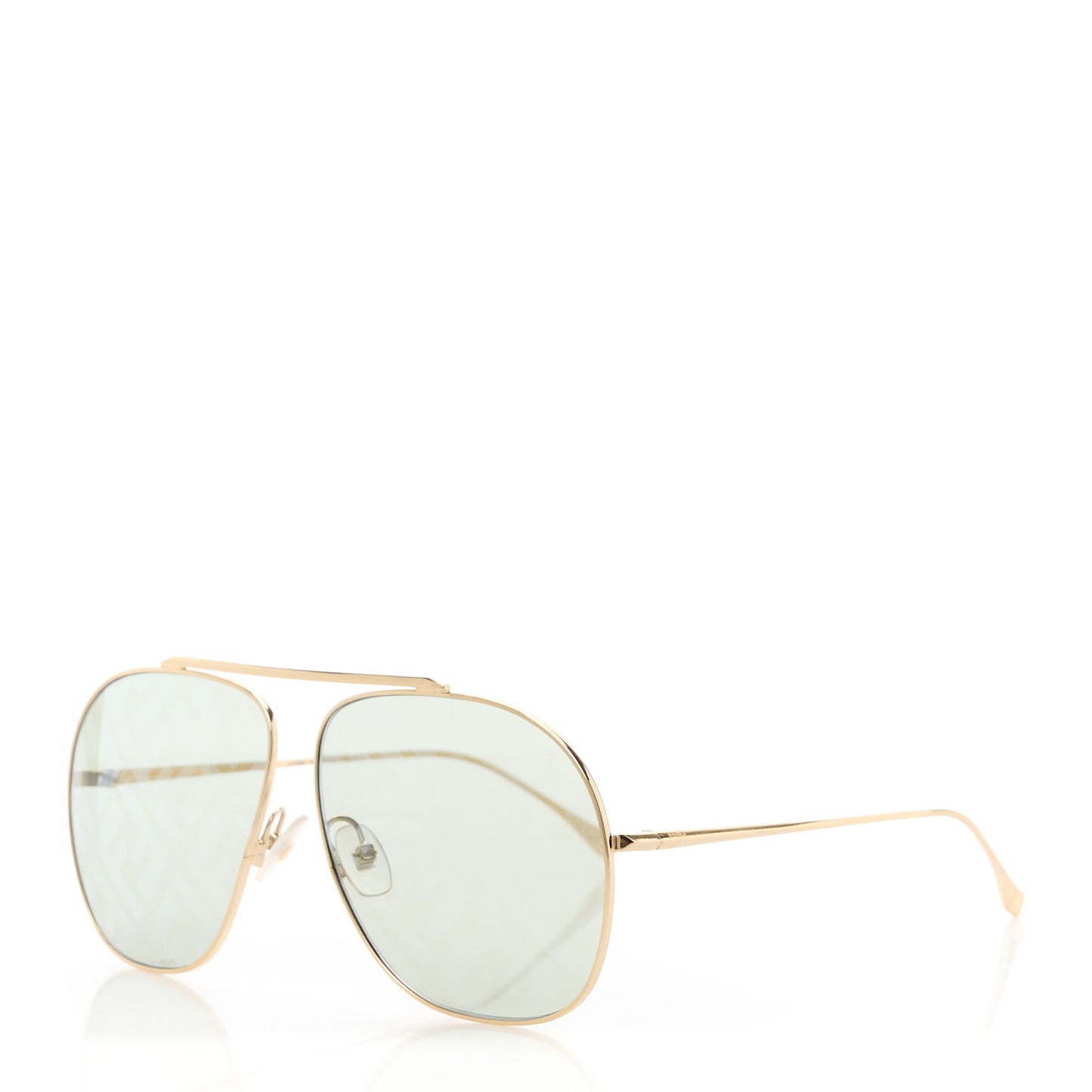 Metal Fendi Forever Aviator Sunglasses FF0407/G/S Gold