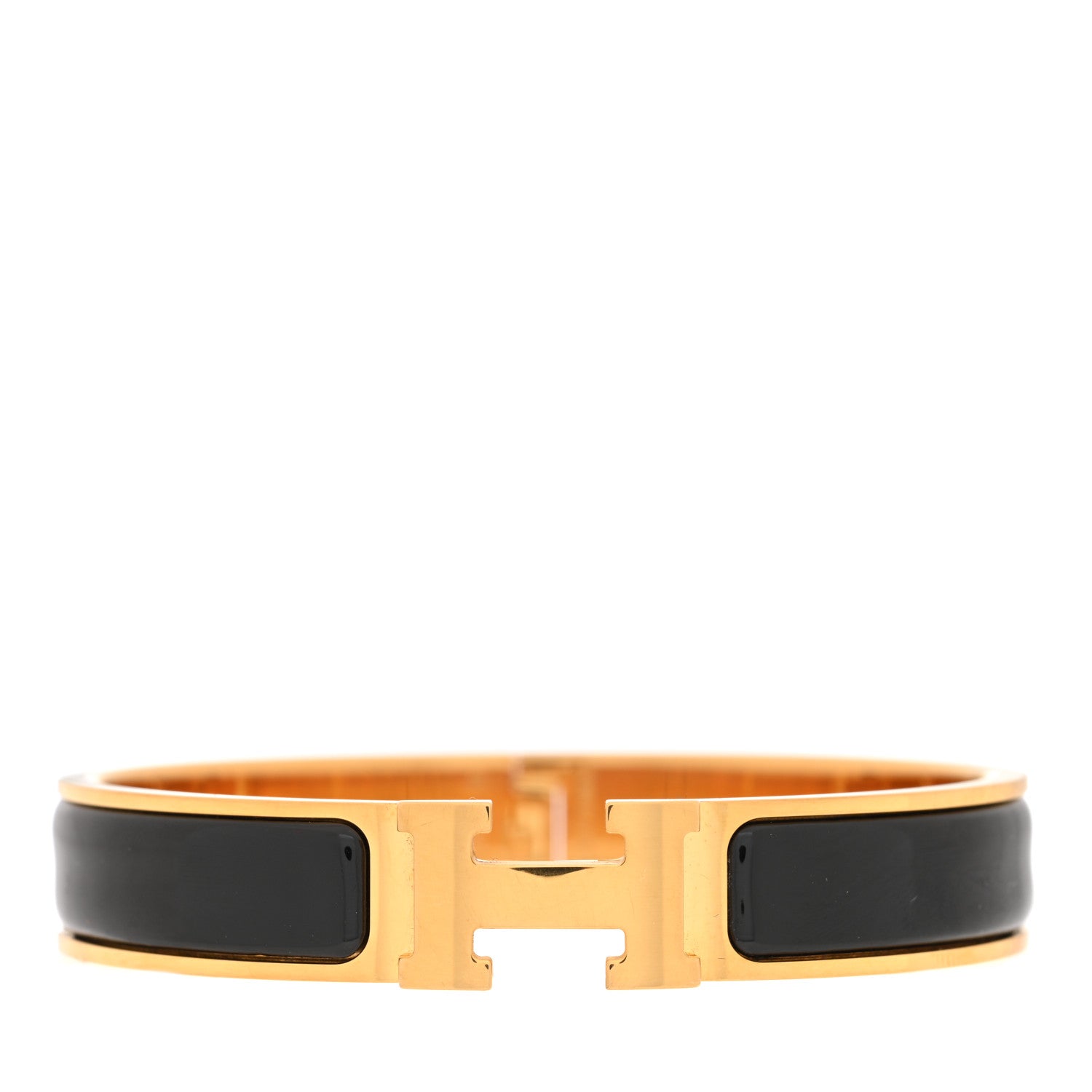 Hermes Enamel Narrow Clic Clac H Bracelet GM Black 1 of 5