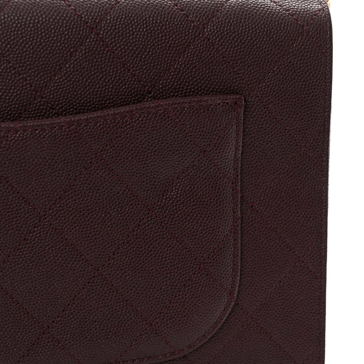 Caviar Suede Stitched Lady Coco Flap Burgundy