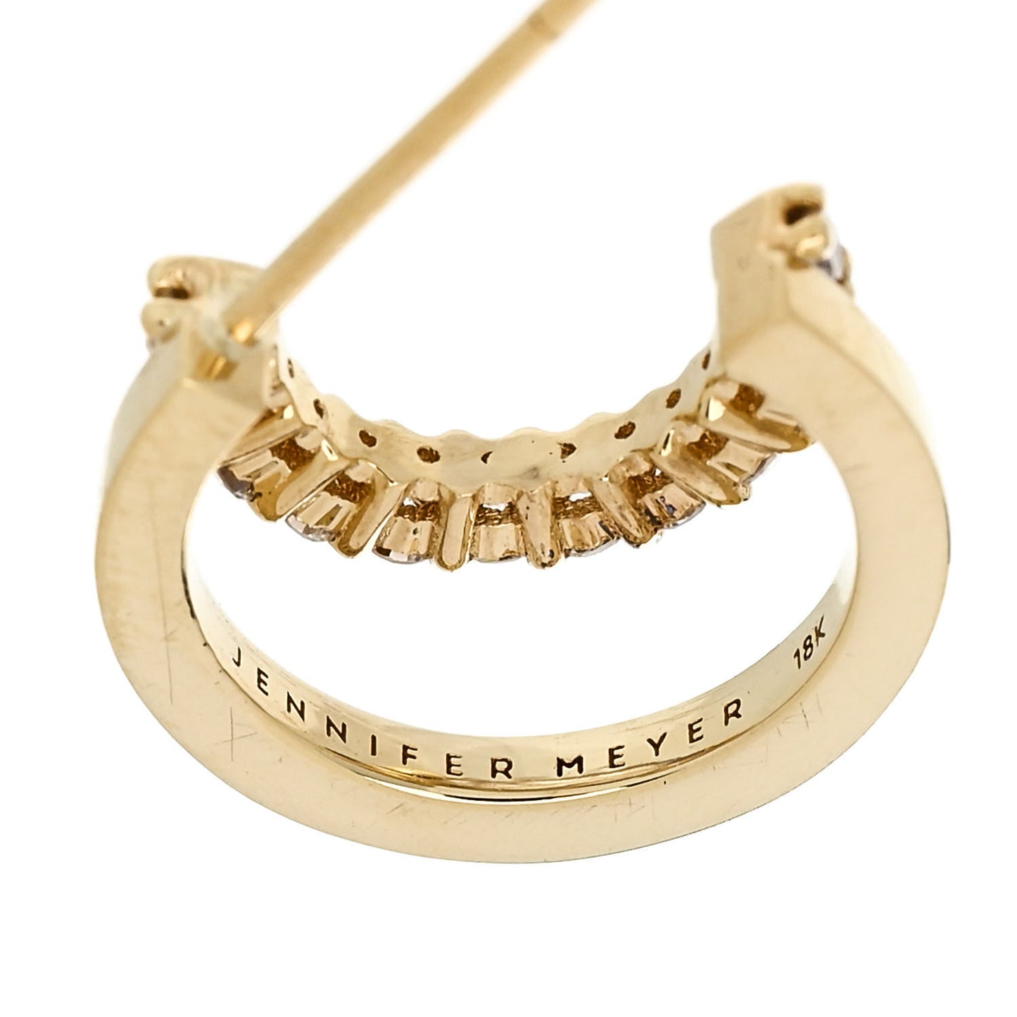 18K Yellow Gold Diamond Mini Double Hoop Earrings