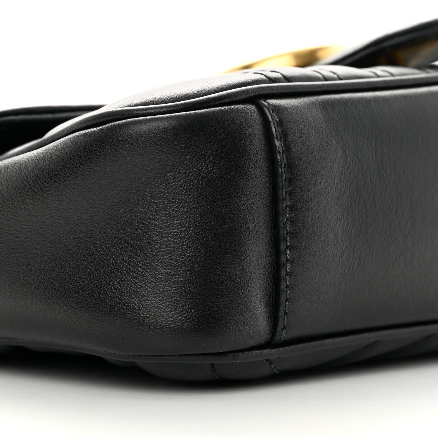 Gucci Calfskin Matelasse Mini GG Marmont Shoulder Bag Black 9 of 13
