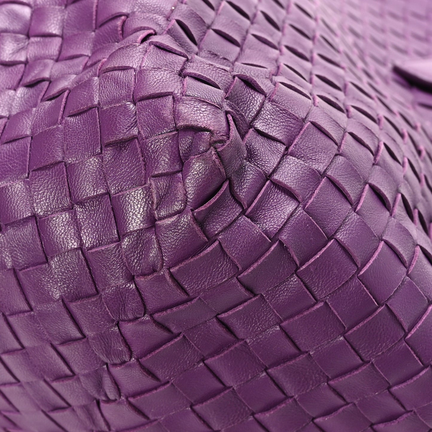 Nappa Intrecciato Large Cesta Tote Eggplant