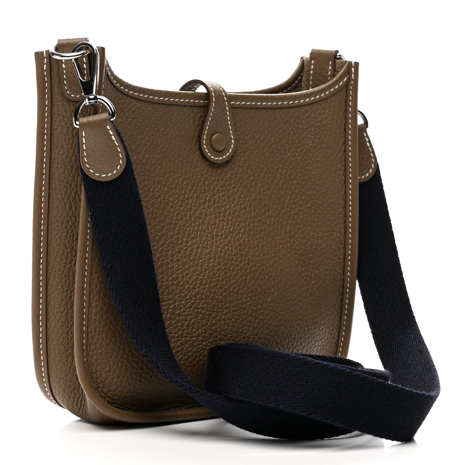 Hermes Taurillon Clemence Amazone Evelyne TPM Etoupe Bleu Indigo 3 of 10