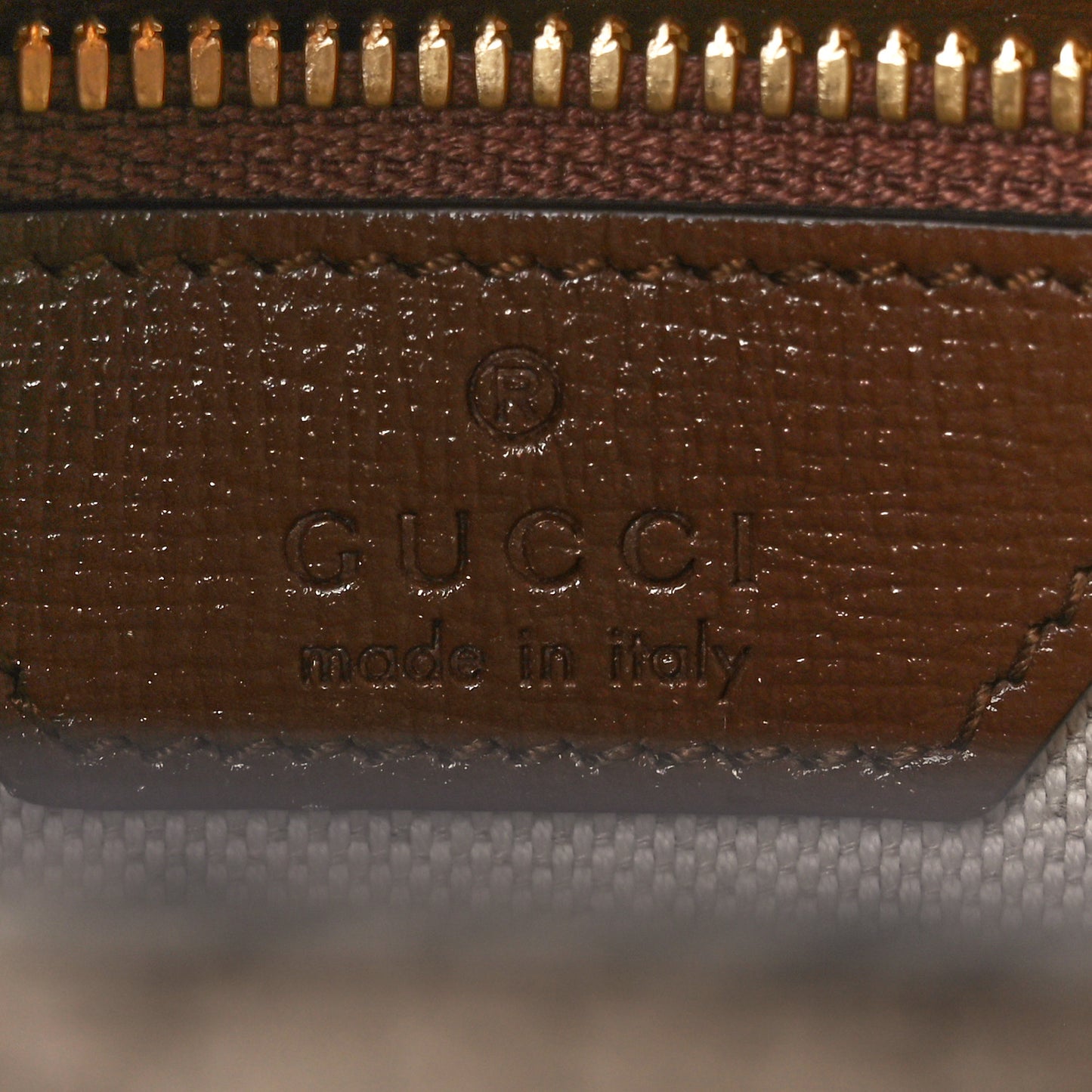 GG Supreme Monogram Azalea Calfskin Medium Retro Interlocking G Tote Bag Beige Ebony Brown Sugar