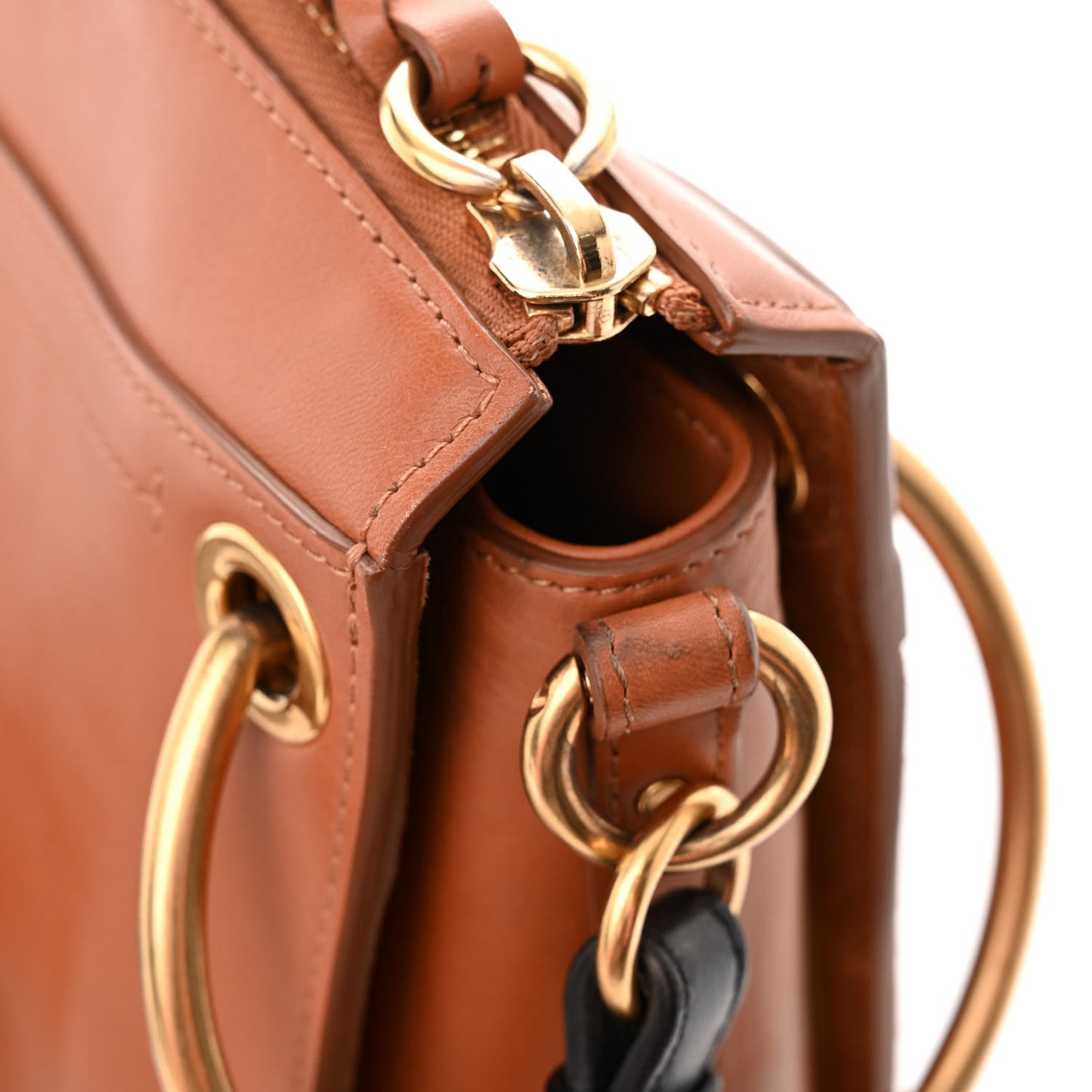 Calfskin Suede Small Roy Bag Caramel