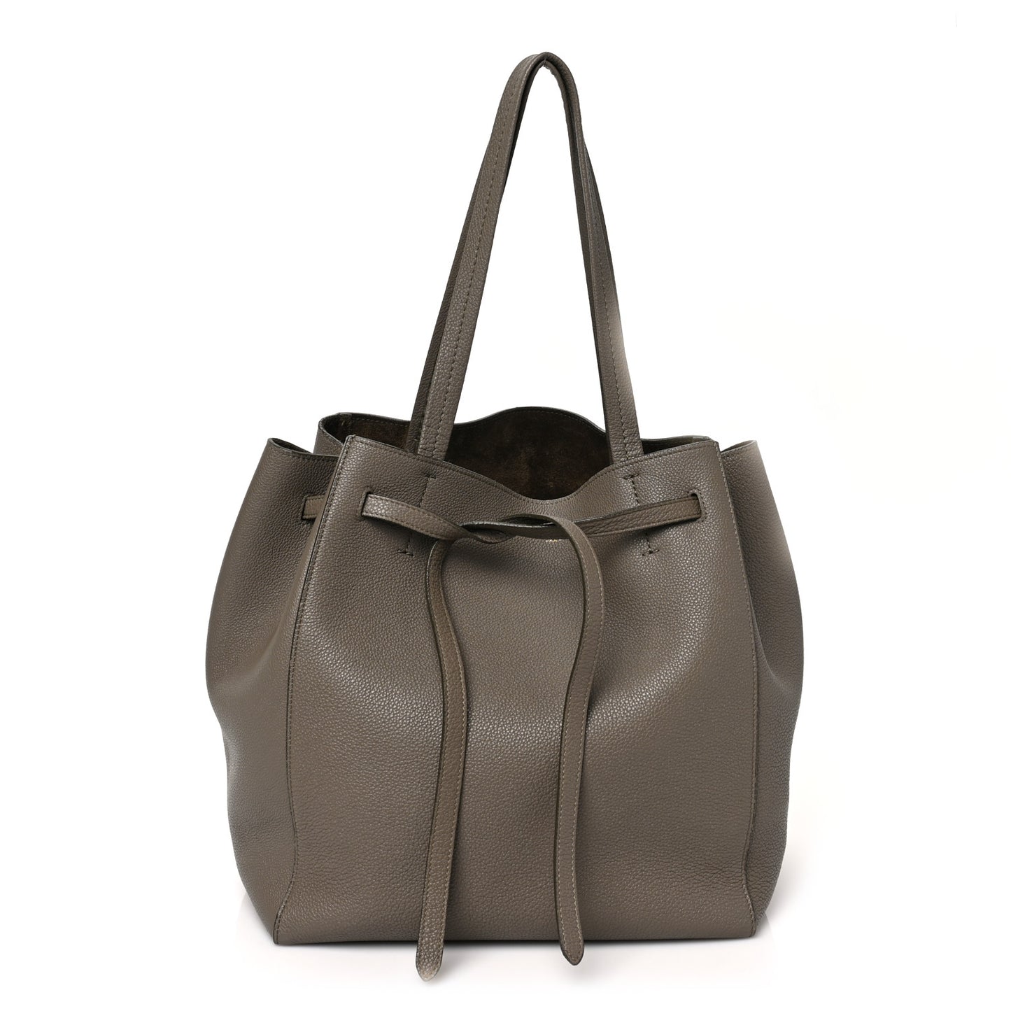 Soft Grained Calfskin Medium Belt Cabas Phantom Taupe