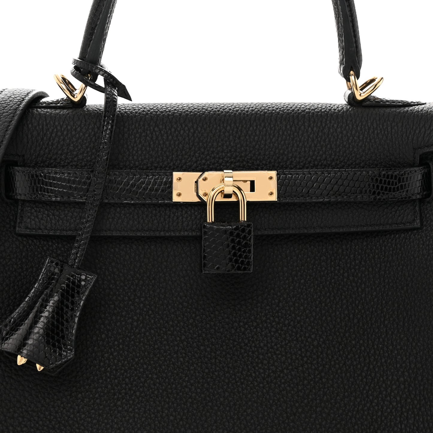 Togo Lizard Kelly Retourne Touch 25 Black