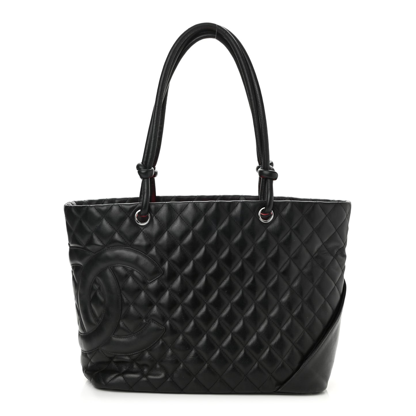 Calfskin Quilted Large Cambon Tote Black