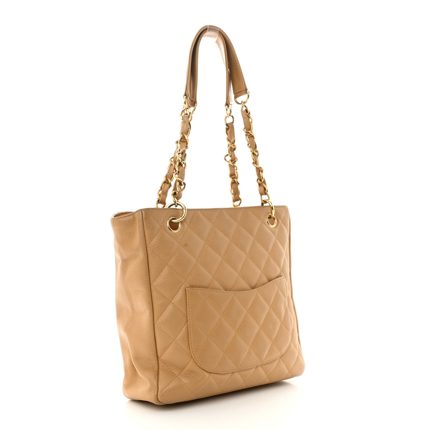 Chanel Caviar Quilted Petit Shopping Tote PST Dark Beige 3 of 16