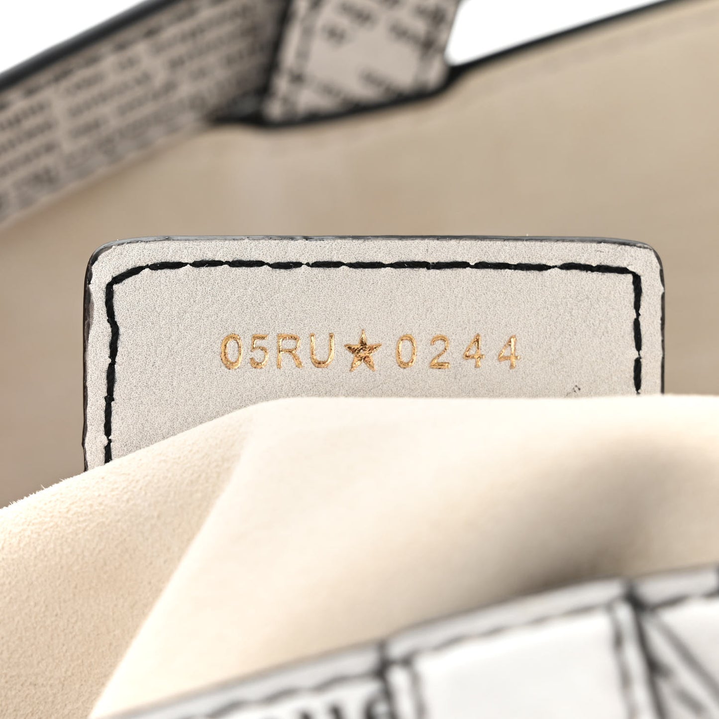 Calfskin Newspaper Printed Saddle Bag With Strap Black White