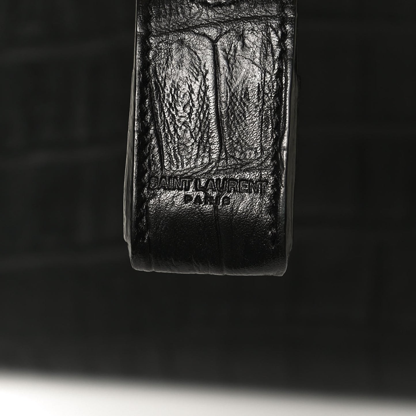 Calfskin Crocodile Embossed Small Sac de Jour Black