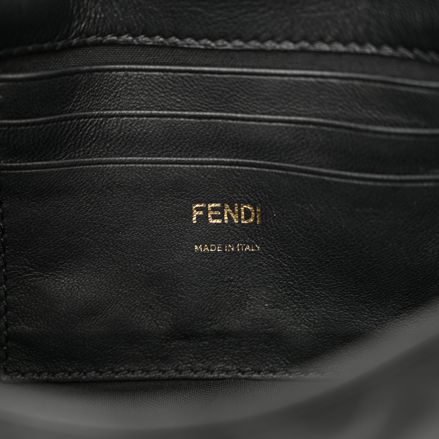 Nappa FF 1974 Embossed Mini Baguette Black
