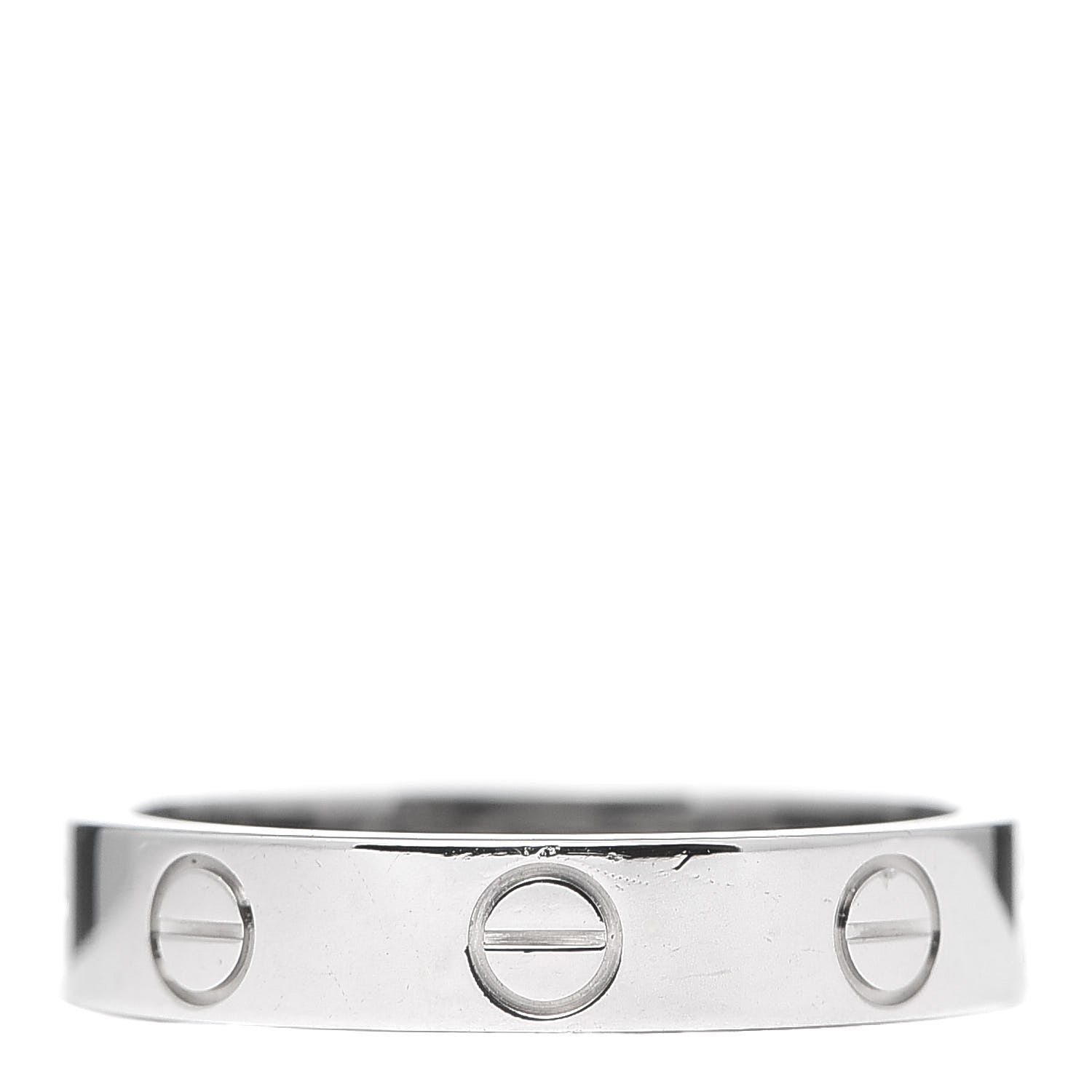 Cartier 18K White Gold 3.5mm LOVE Wedding Band Ring 50 5.25 3 of 4