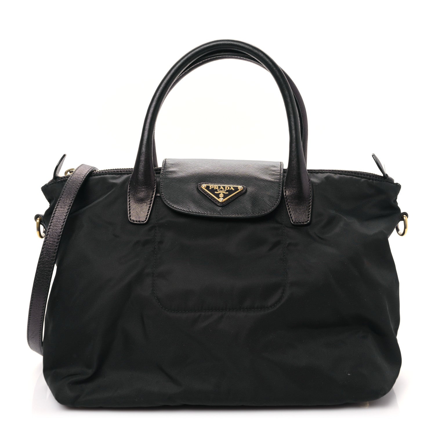Prada Saffiano Tessuto Nylon Tote Black 1 of 8