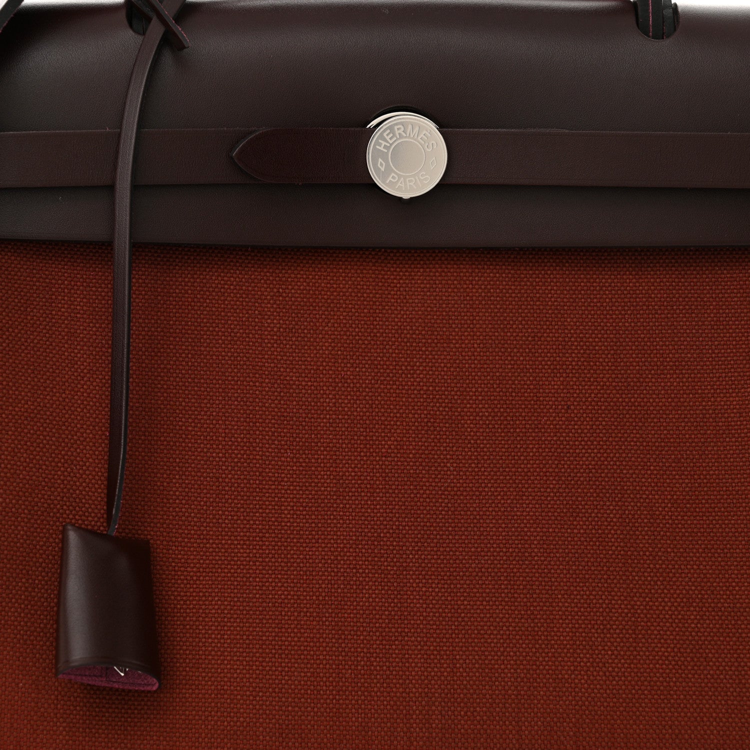 Hermes Military Toile Vache Hunter Herbag Zip 31 PM Rouge H Ebene 9 of 12